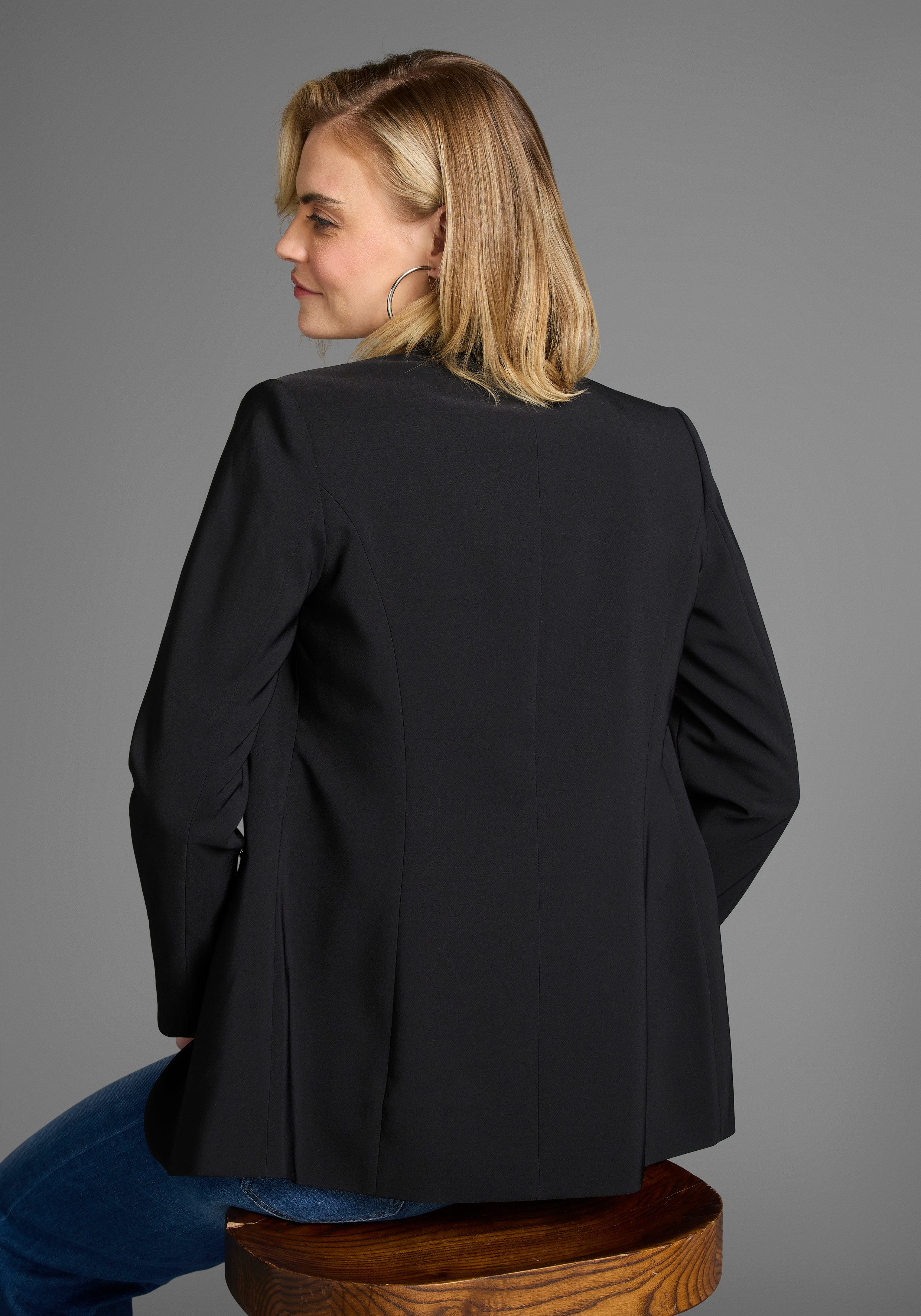 Laura Scott Longblazer mit konstrastfarbigem Innenfutter günstig online kaufen