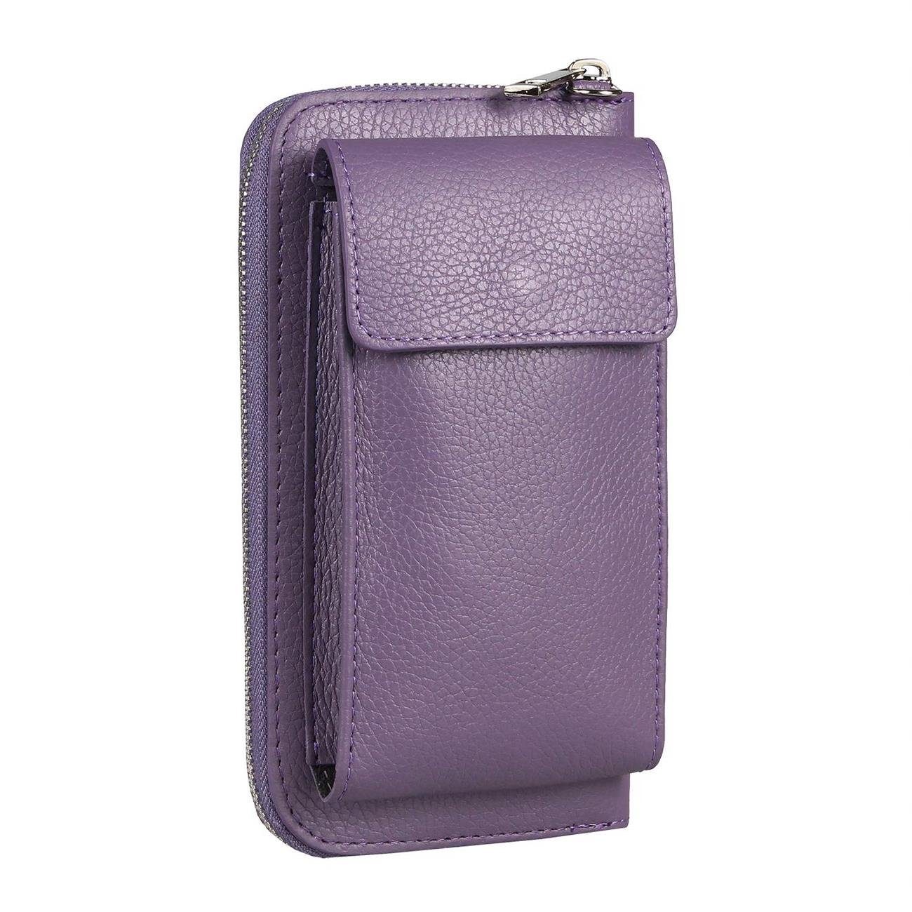 ITALYSHOP24 Schultertasche Damen Leder Handytasche Tasche CrossBody, als Schultertasche, CrossOver, Umhängetasche tragbar