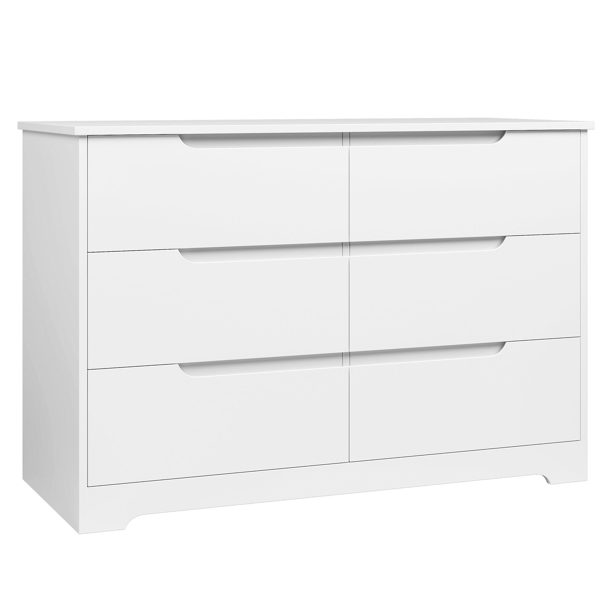 Schlafzimmer Kommode, für Schubladen, 6 Kommode HOMECHO mit Weiß Sideboard