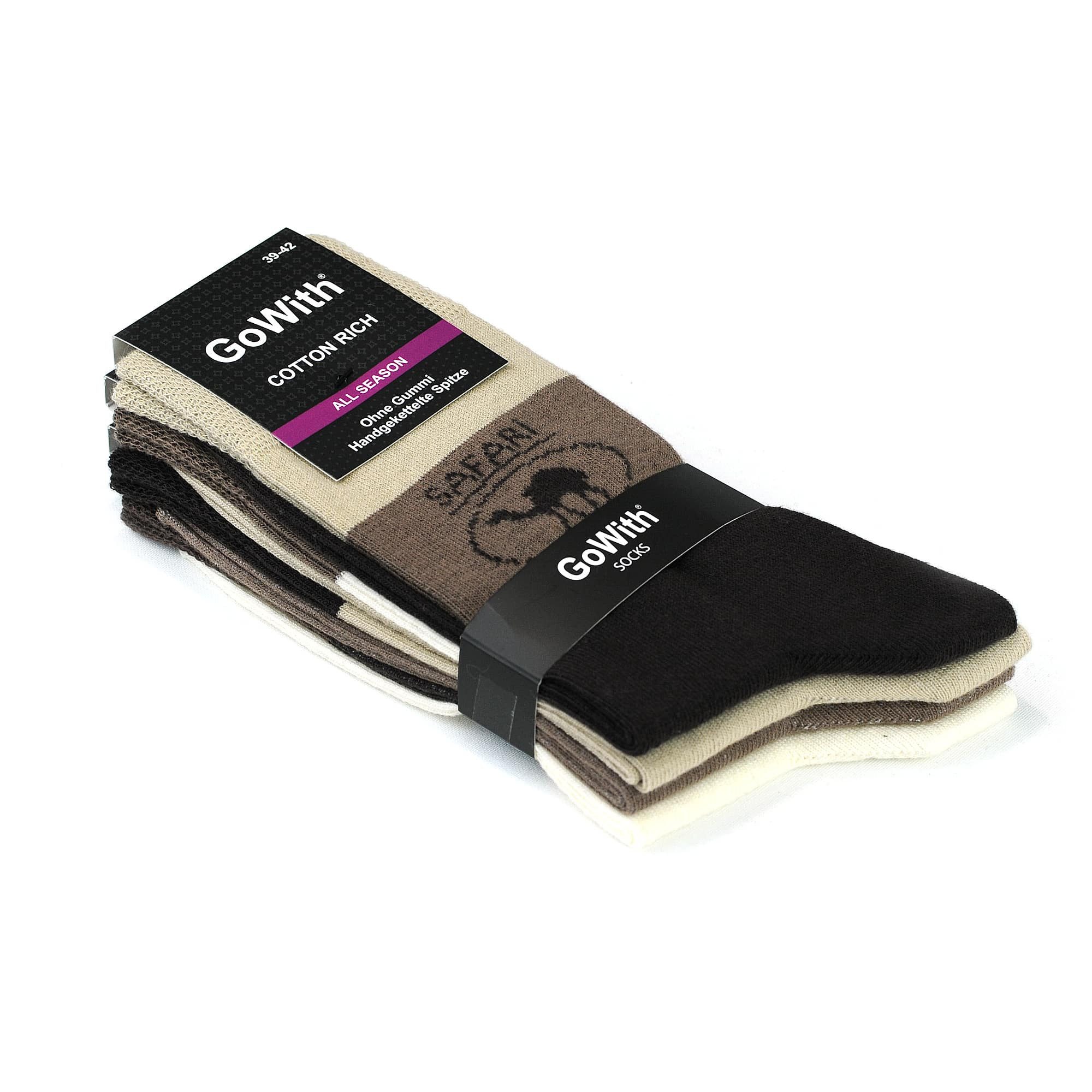 GoWith Basicsocken Baumwollsocken Crew Socken Buntes Design Bequeme & Atmun günstig online kaufen