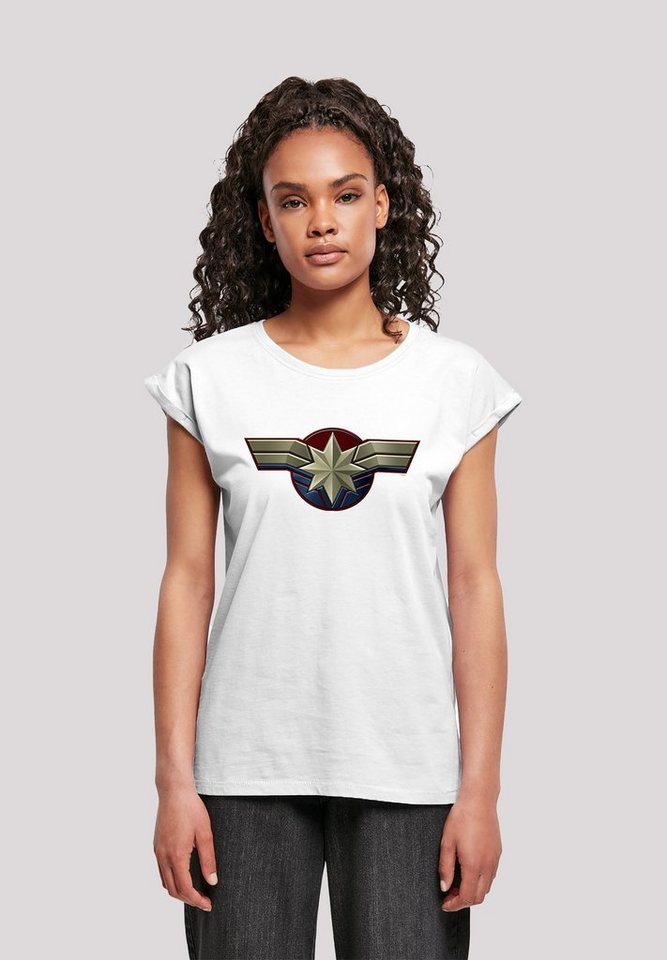 F4NT4STIC T-Shirt Captain Marvel Chest Emblem Damen,Premium Merch,Regular-Fit,Kurze  Ärmel,Logo Print, Sehr weicher Baumwollstoff mit hohem Tragekomfort