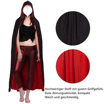 Dekorative Vampir-Kostüm Halloween-Kostüm Schwarzer Rot Umhang als Kapuzen Cape 1er, Halloween-Festival, Cosplay-Party, Zaubershow, Halloween-Gidt