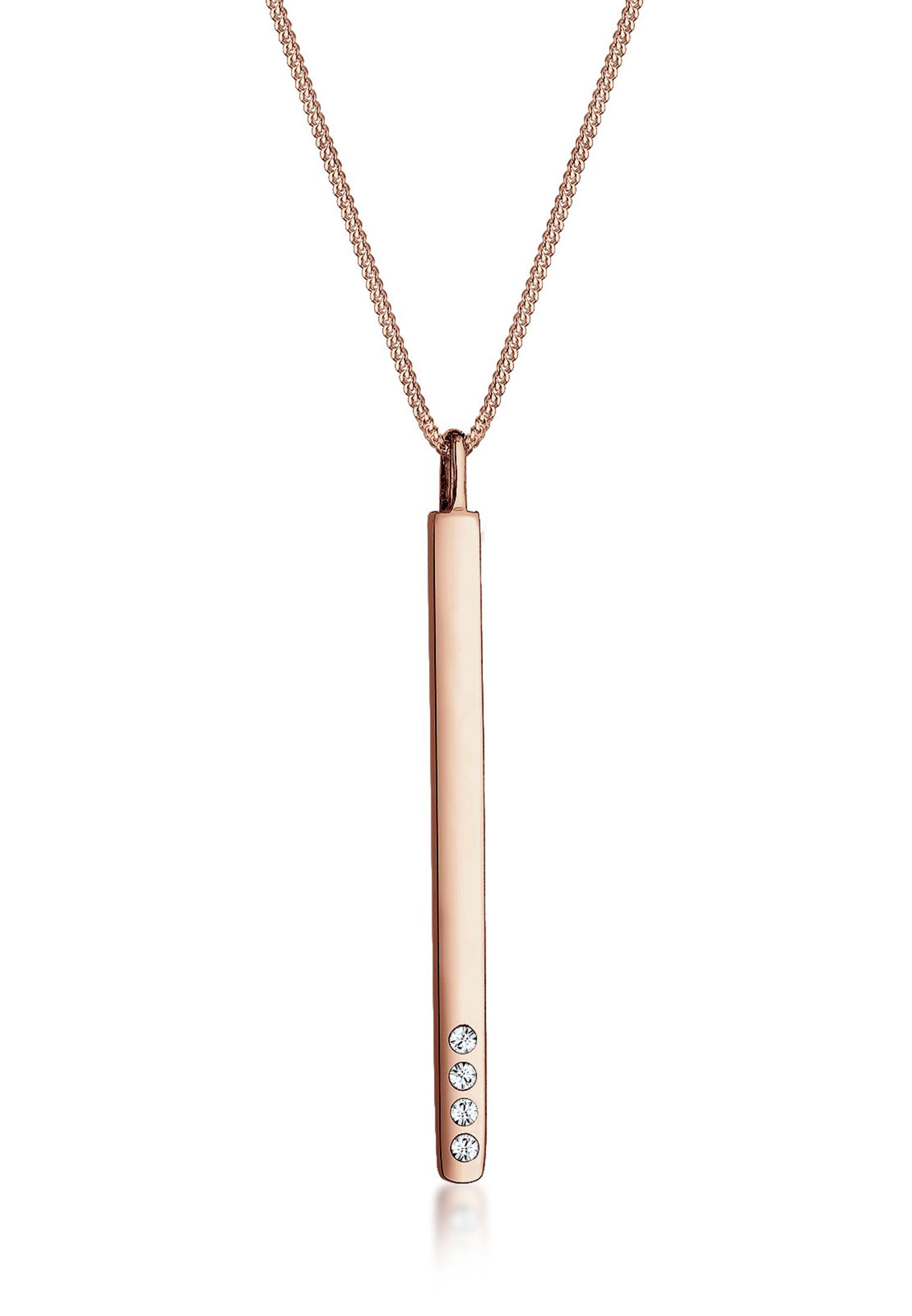 Rosegold Sterling Stab Elli 925 Geo Collierkettchen Silber Kristalle