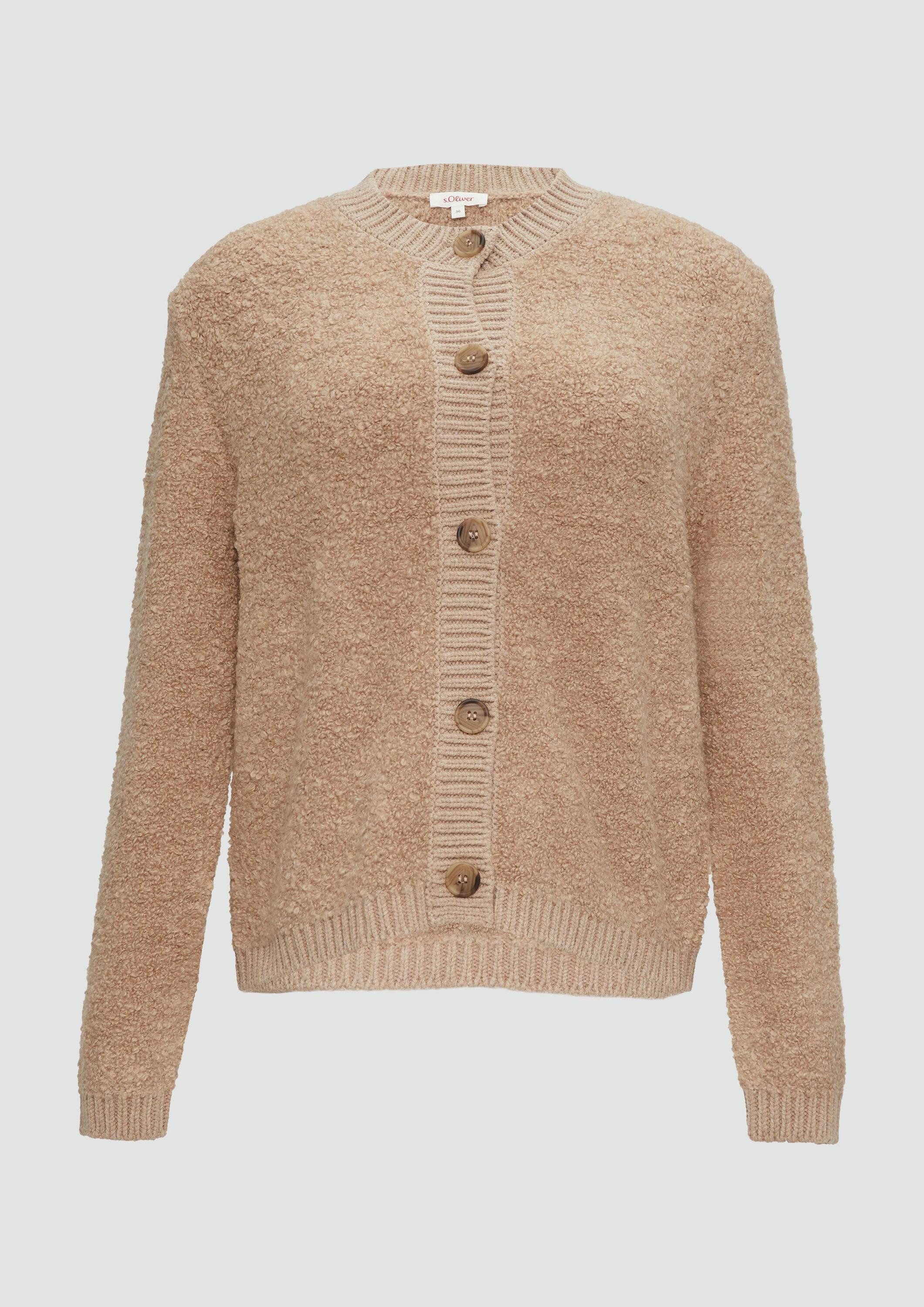s.Oliver Cardigan Strickjacke Strickjacke aus Teddy-Bouclé
