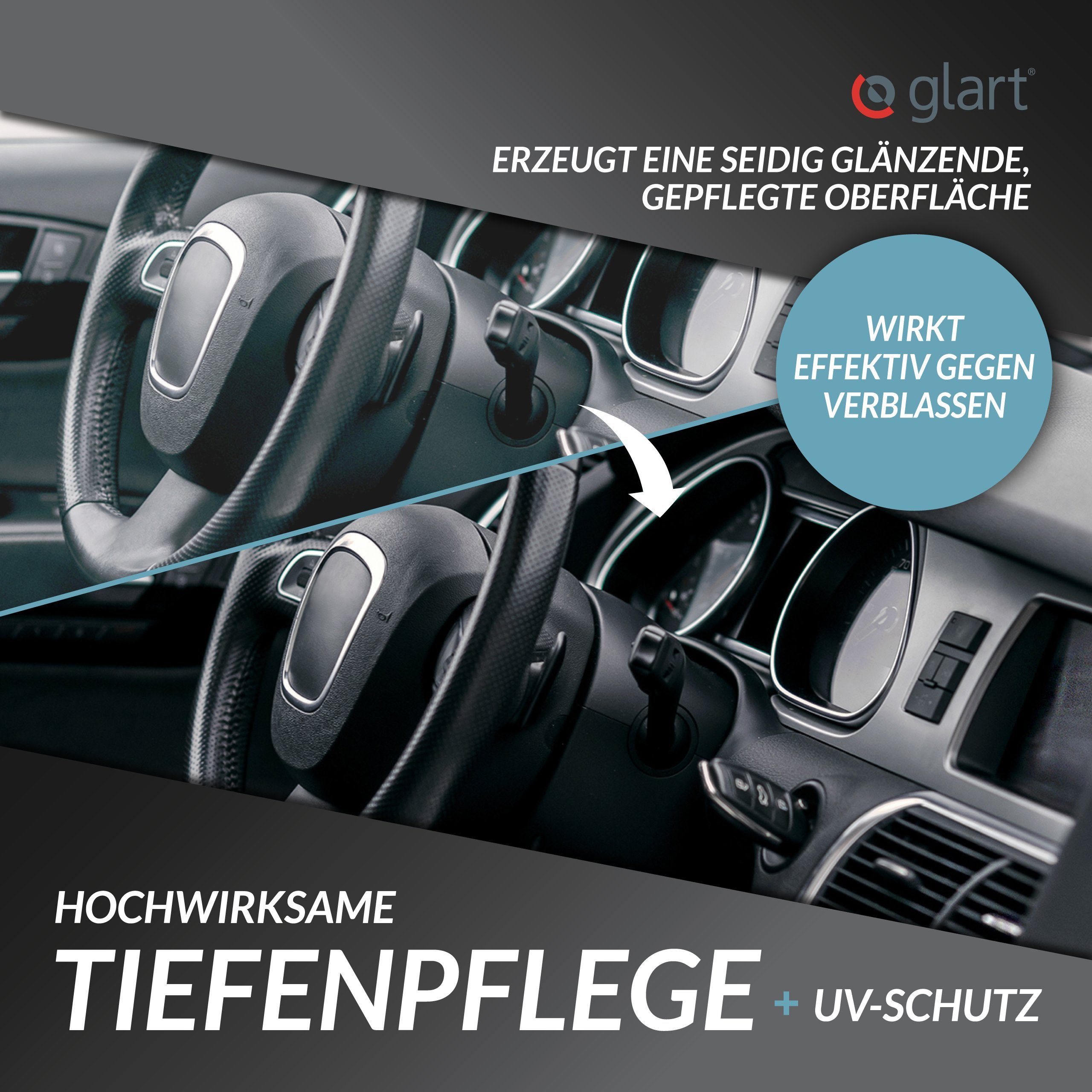 Glart 45CP Auto Cockpitpflege,Tiefenpflege für Kunststoff,seidenmatt 500 ml Auto-Reinigungsmittel