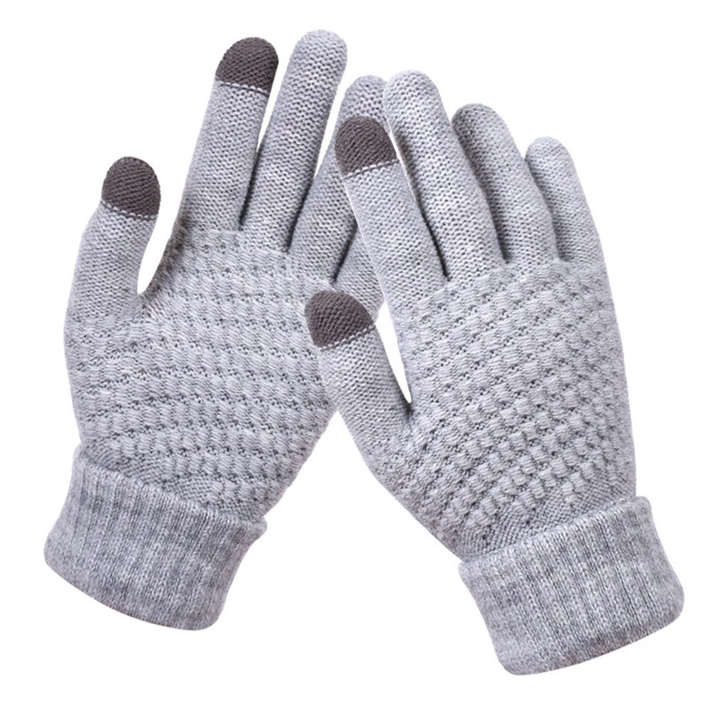Coonoor Strickhandschuhe Herren Damen Winterhandschuhe Touchscreen Fleecehandschuhe (Flexible und Angenehm Weiche Elastisch Fingerhandschuhe) Geeignet für Winter Running und Outdoor Aktivitäten