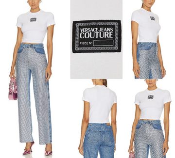 Versace T-Shirt VERSACE JEANS COUTURE CREW NECK Logo Cropped Top T-shirt Bluse Retro S