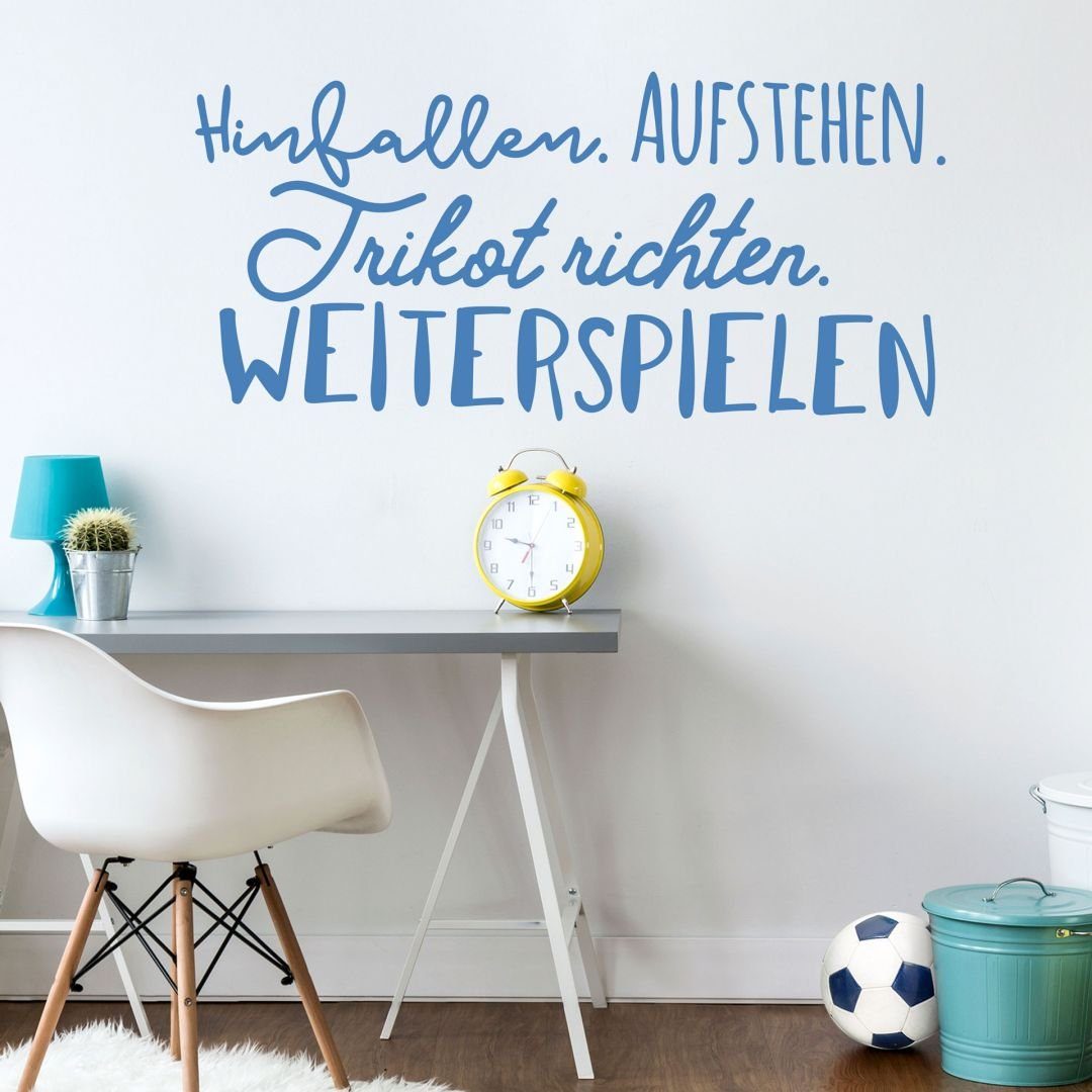 K&L Wall Art Wandtattoo Hinfallen Weiterspielen Wandspruch Klebebilder Fußball Wandsticker, Wandbild selbstklebend, entfernbar