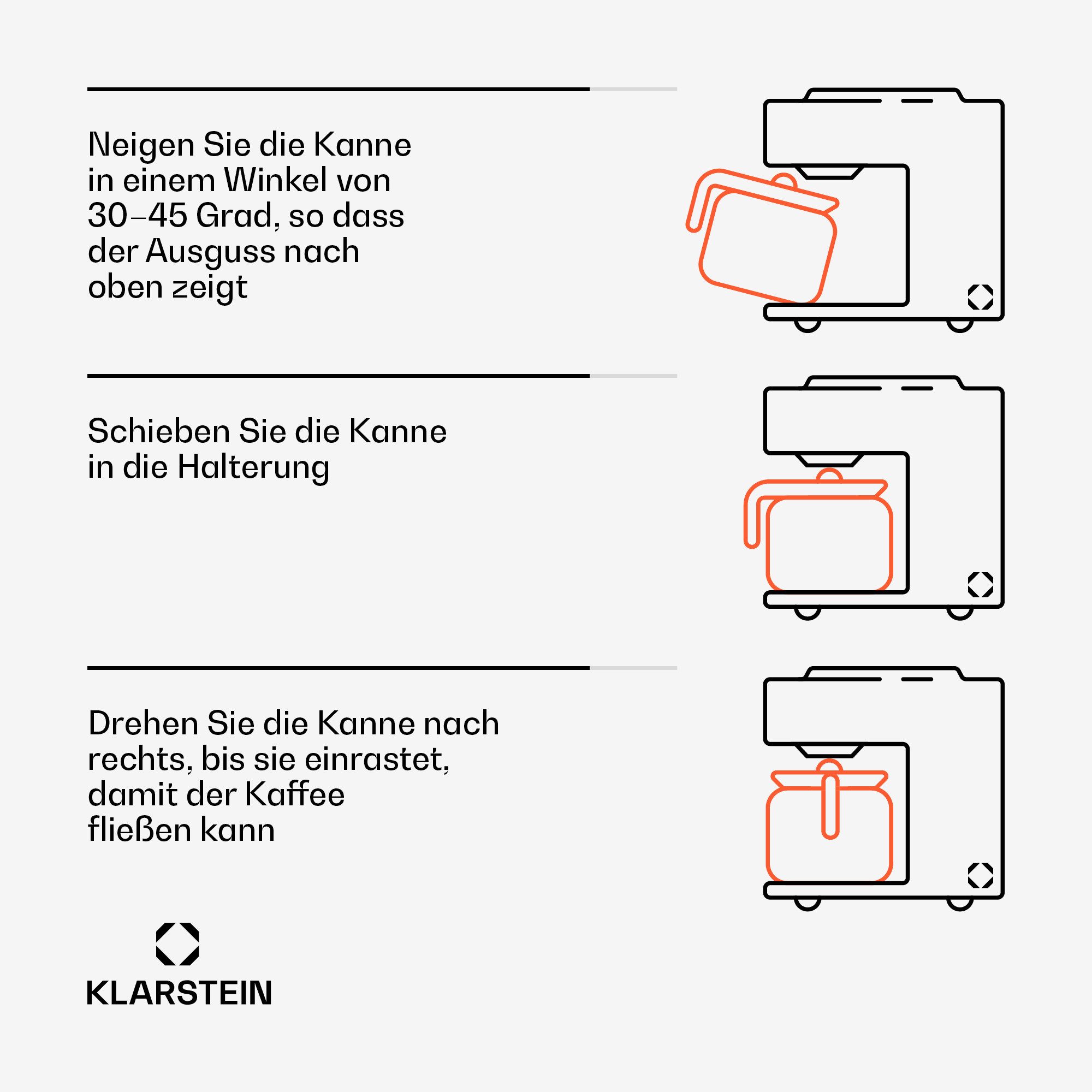 Klarstein Filterkaffeemaschine 10035588, 1.2l Kaffeekanne, Leichte Bedienung: EasyTouch Control Bedienoberfläche und LC-Display