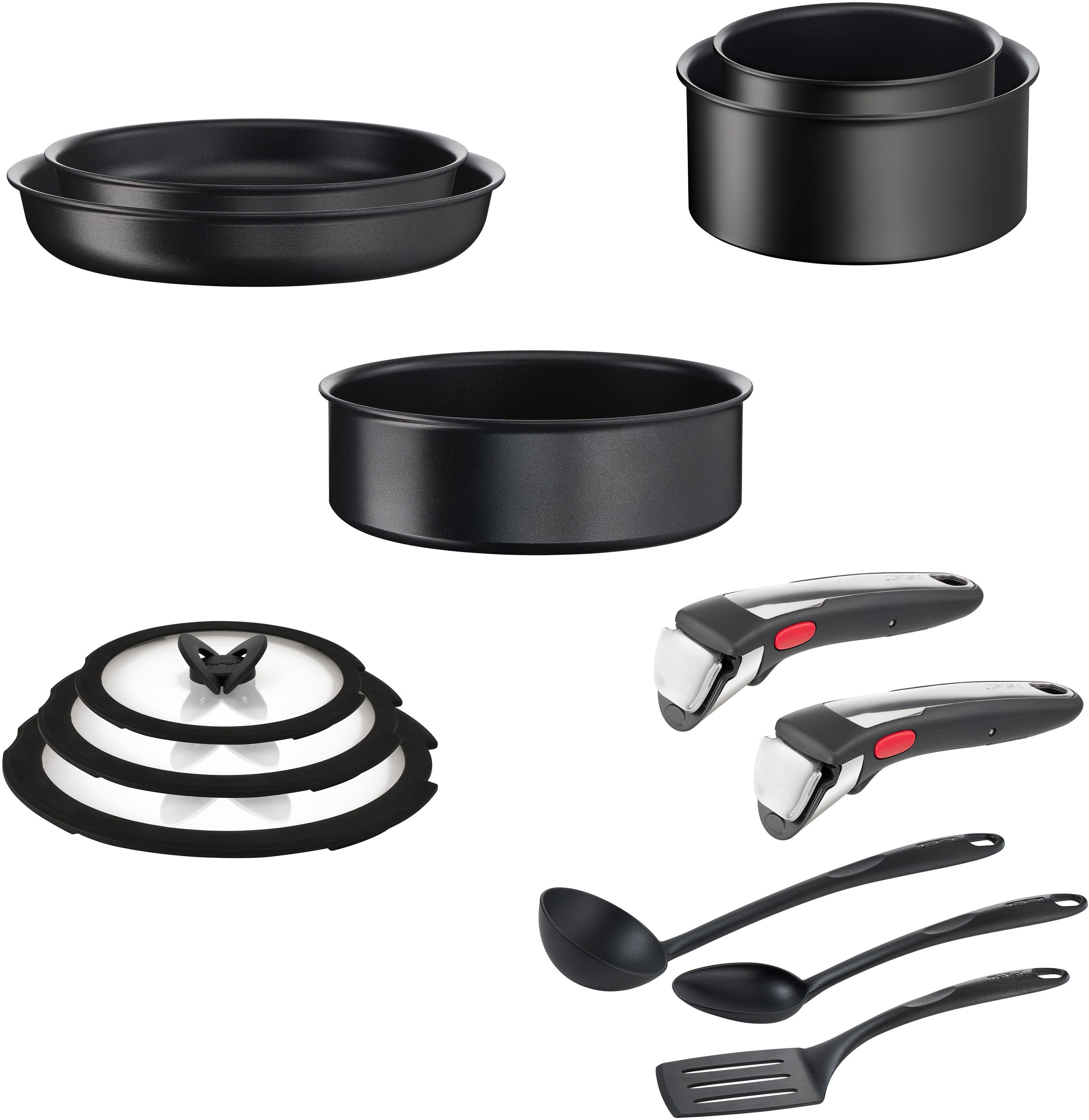 Tefal Topf-Set Ingenio Unlimited On, Aluminium (Set, 13-tlg), Antihaft,  Thermo-Signal, abnehmbarer Griff, alle Herdarten, Induktion