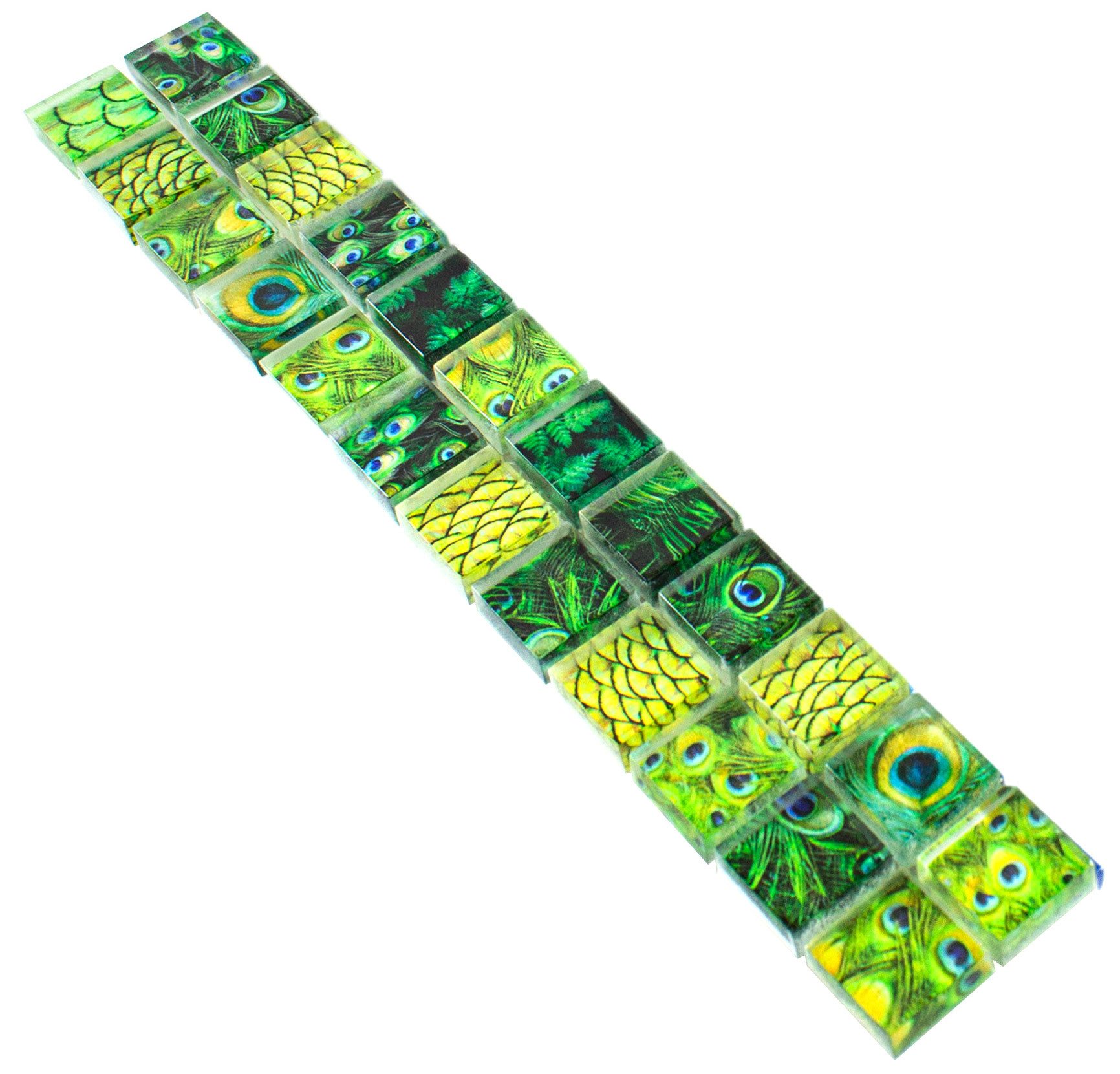 Mosafil Mosaikfliesen Glas Bordüre Ordway, Glas 29.800x4.800, grün, Verlegefertig auf ein Netz geklebt - Wasserfest