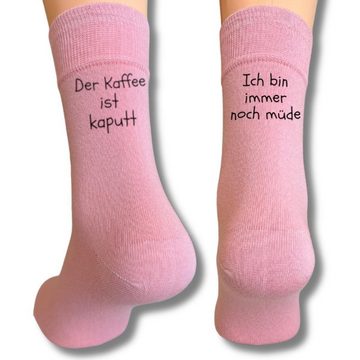 bentini Freizeitsocken Bunte Spruch Socken für müde Tage "Der Kaffee ist kaputt" (1-Paar)