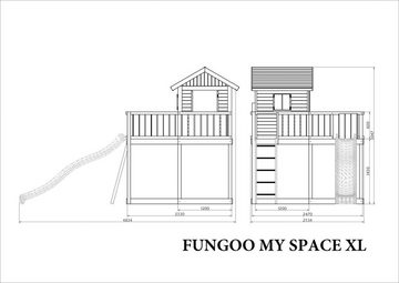 FUNGOO Spielturm My SPACE XL, mit Schaukel & Rutsche