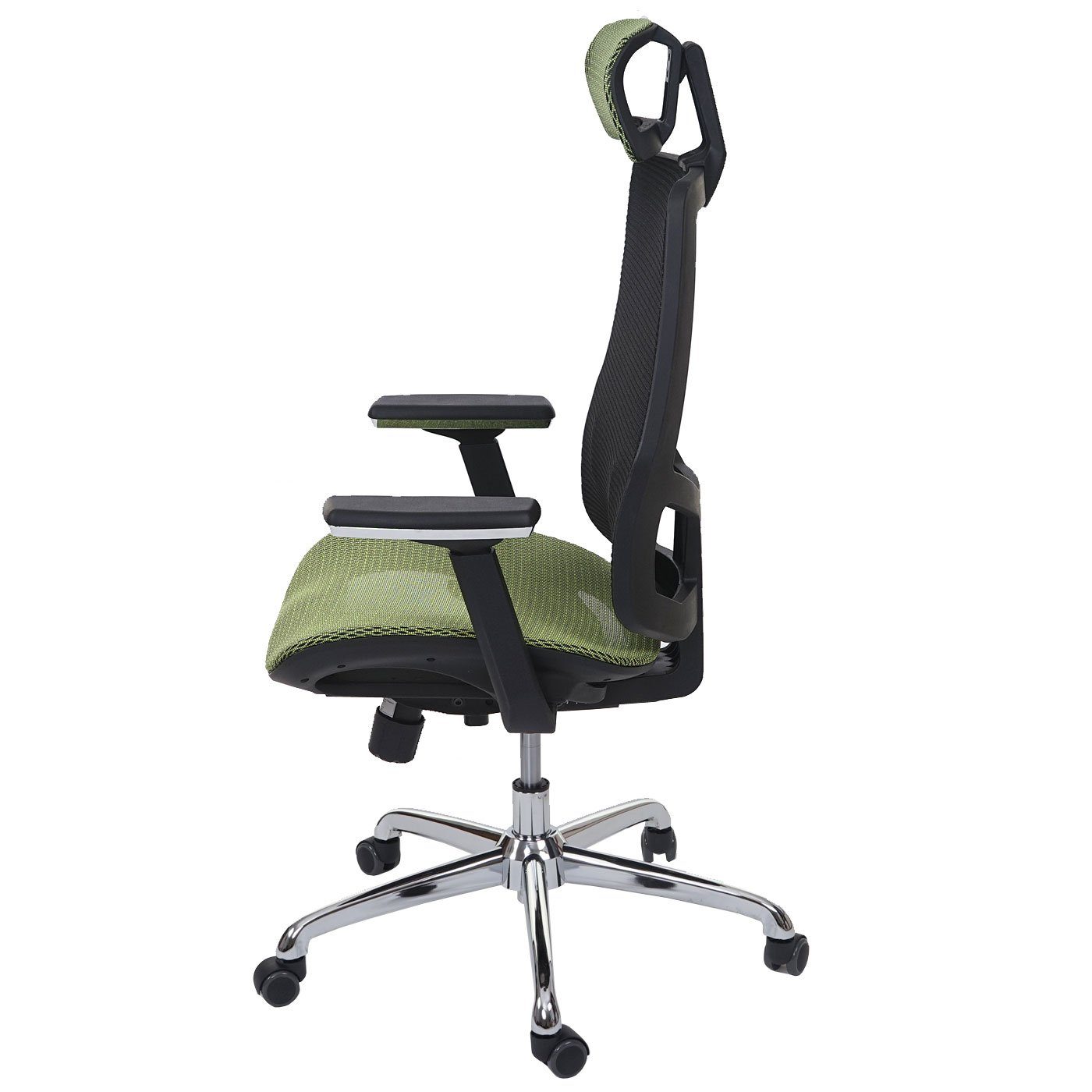 MCW Schreibtischstuhl MCW-A58, Armlehnen Netzbespannung Luftzirkulation höhenverstellbar, grün,schwarz verbessert