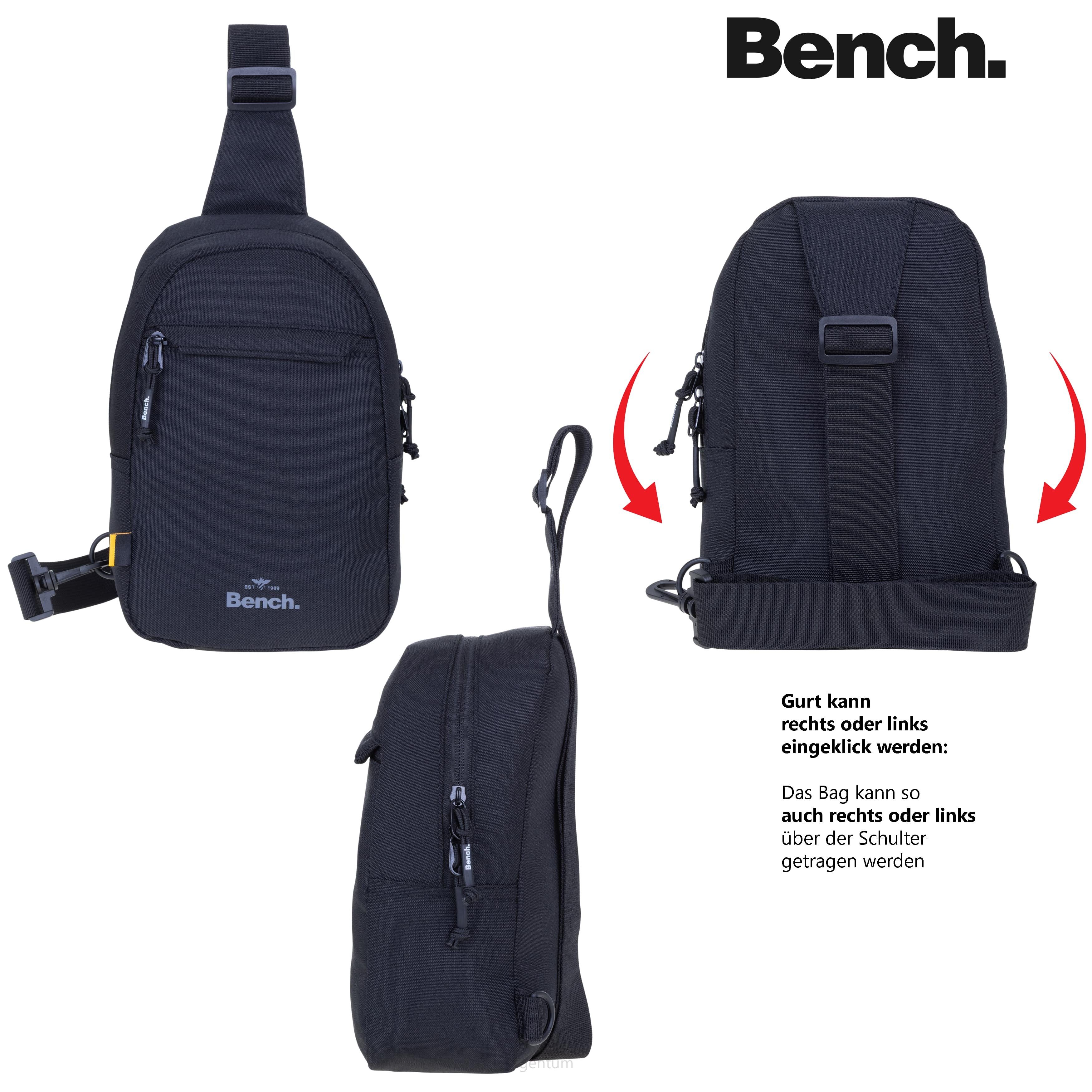 Bench. Umhängetasche Rucksack Crossbody Sling Bag Damen Herren klein, Fahrrad Tasche Konzert Festival Bag Umhängetasche + Etui