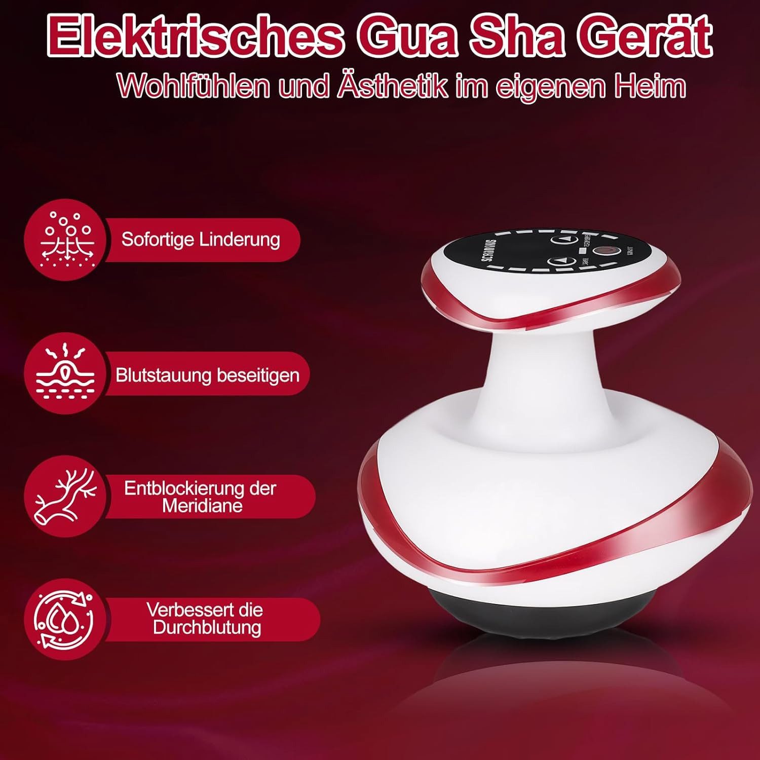 Athlix Massagegerät Körpermassagegerät Saugnapf Heizung Fett Brenner, 6-Gang-Massage + 6-Gang-Heizung