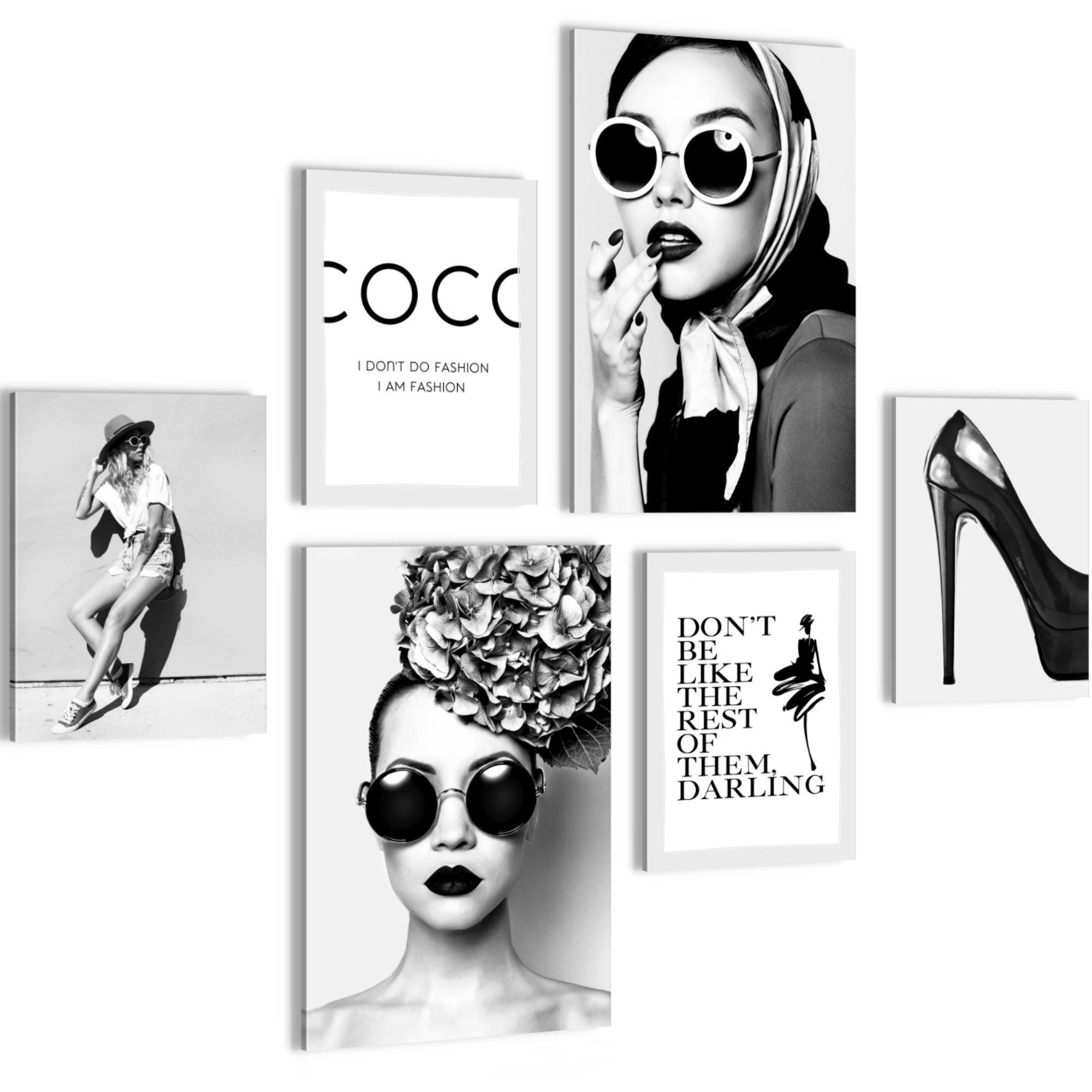 Novart Wandbild Coco Fashion AUFHÄNGFERTIG Mädchen Teenager 6 Bilder N028767a, 136L x 124B cm