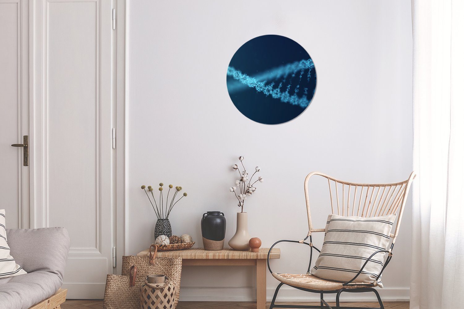 MuchoWow Gemälde Mikrobild der DNA, Forex, cm 30x30 Wanddekoration Rundes Wohnzimmer, St), (1 Wandbild, Kreis
