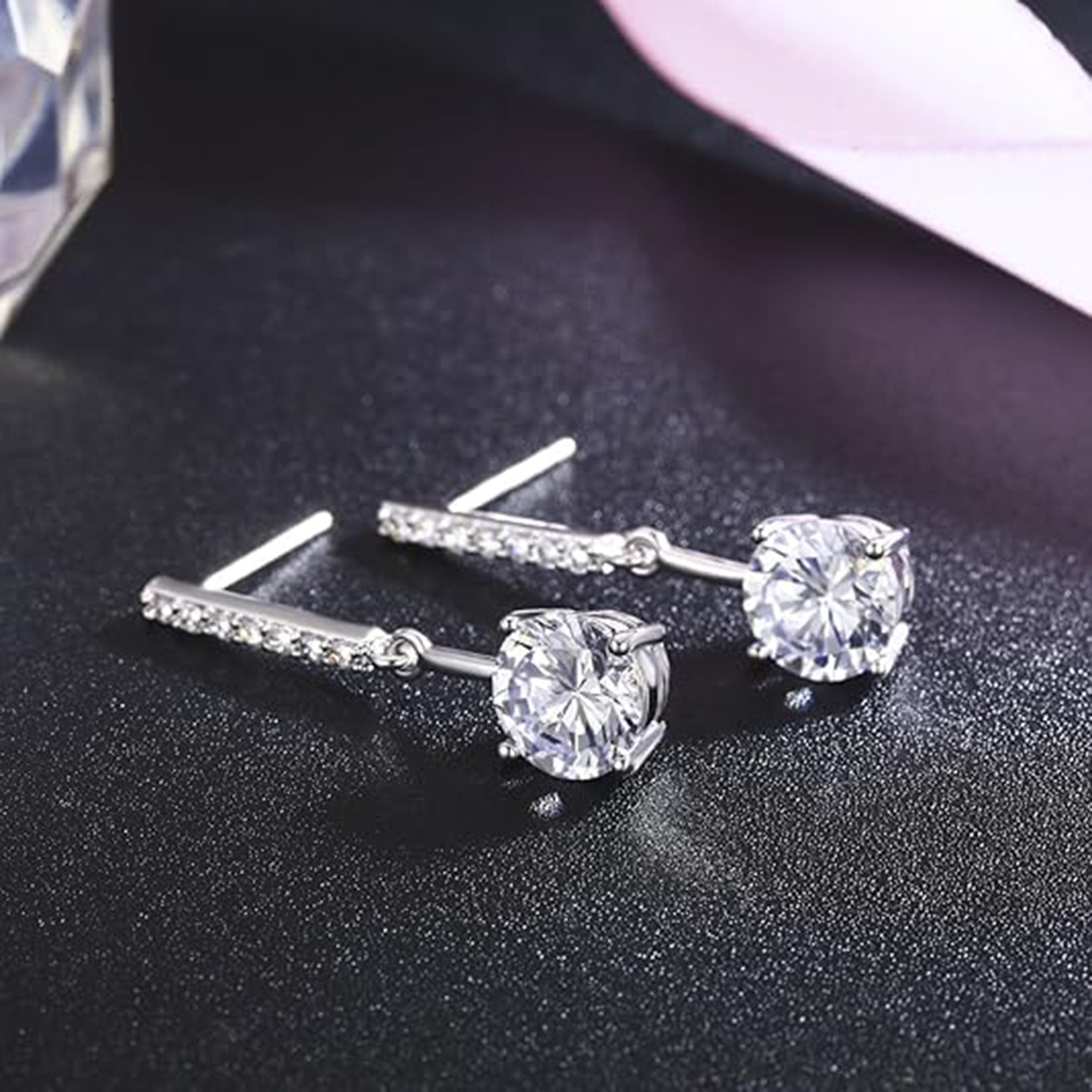 Jumpeak Paar Ohrstecker 585 Gold, exquisite Ohrringe mit 1ct runden Brillanten aus Laborzucht, Diamantohrringe, inklusive edler Geschenkbox.