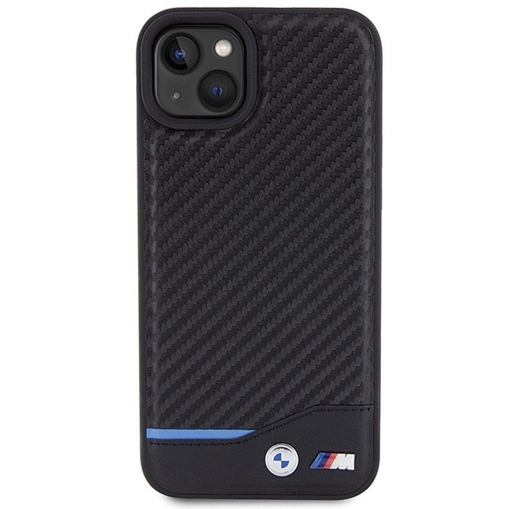 BMW Handyhülle Schutzhülle Case 6,7 Zoll, BMW Lizenzprodukt, Leder-Carbon-Optik, Hardcase