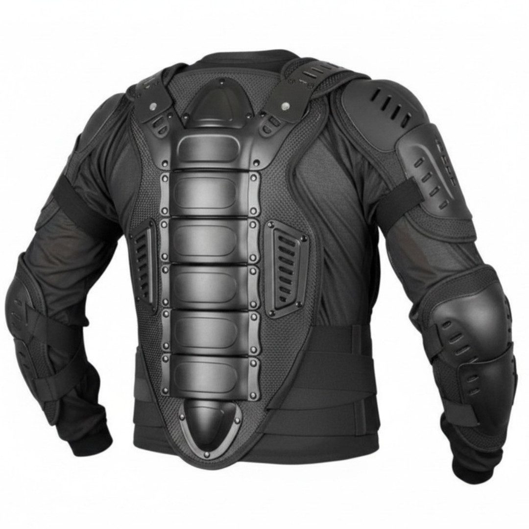 MDM Protektorenjacke Herren Protektorenjacke Herren Motocross mit Rückenprotektor, Atmungsaktive Protektorenjacke mit Hartschalenprotektoren – Bild 2 von 4