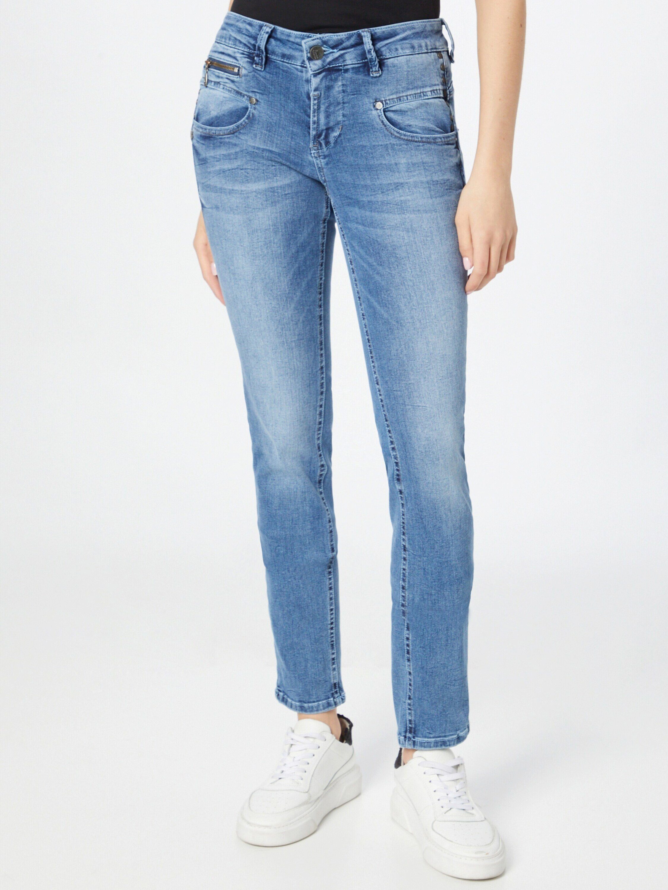 Alexa Slim-fit-Jeans (1-tlg) Freeman Details, Plain/ohne Gürtelschlaufen T. Porter