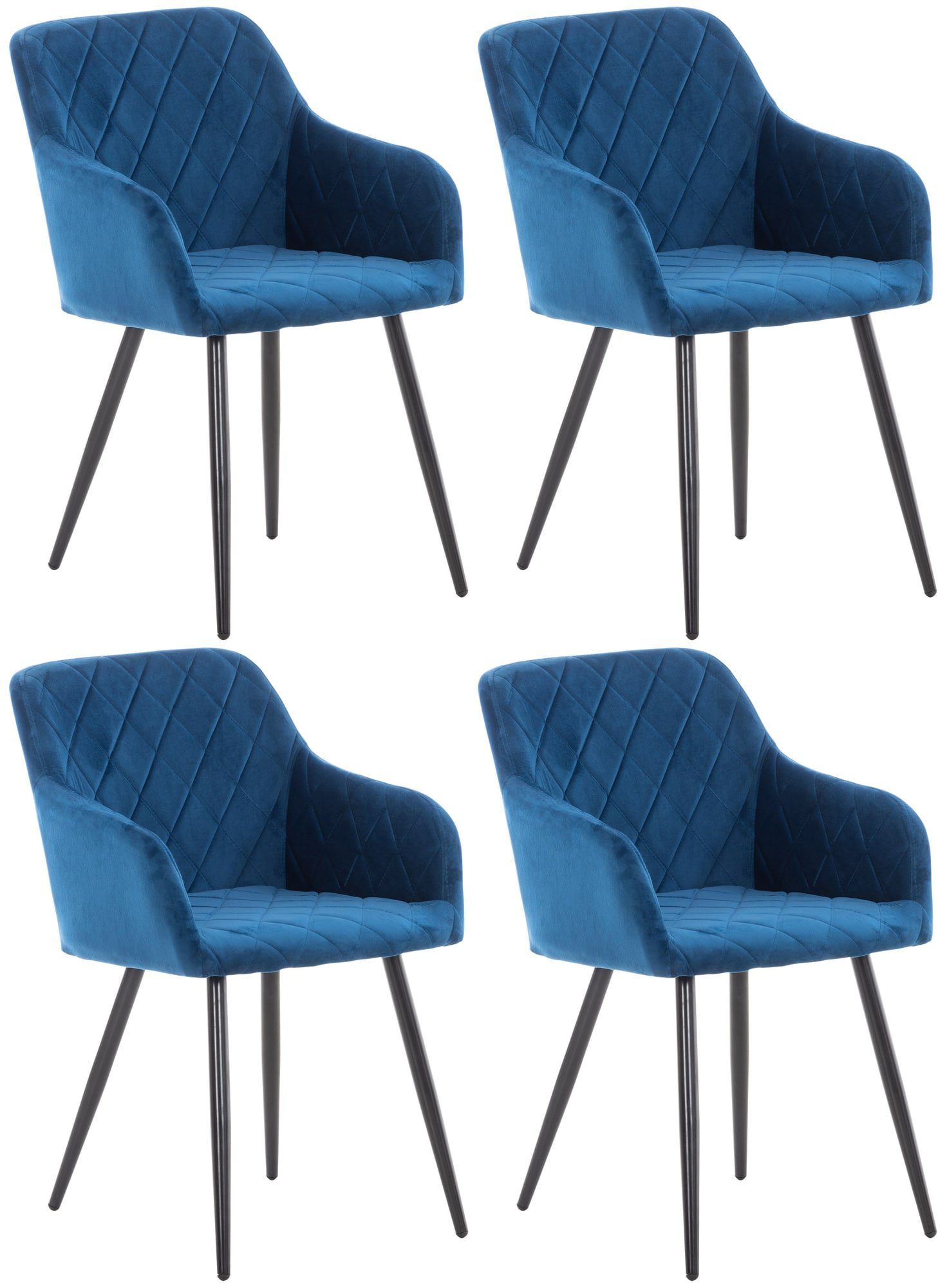 CLP Küchenstuhl Shila (4er Set, 4 St), Metall, Samt/ Stoff, mit Armlehnen günstig online kaufen