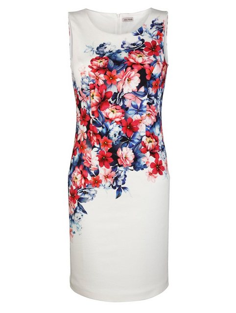 Alba Moda Kleid mit floralem Druck in weiß