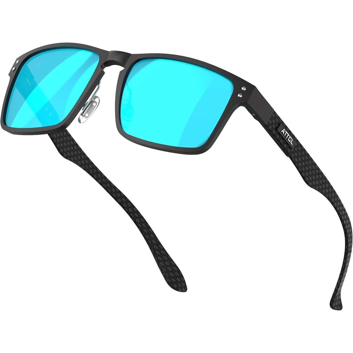 Sonnenbrille Sonnenbrille Herren polarisierte Metallrahmen UV400 Blau
