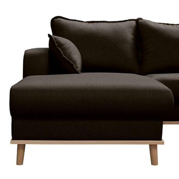 JVmoebel Sofa Schwarzes Ecksofa Sofa Couch Polster U Form Sitz Wohnlandschaft, Made in Europe