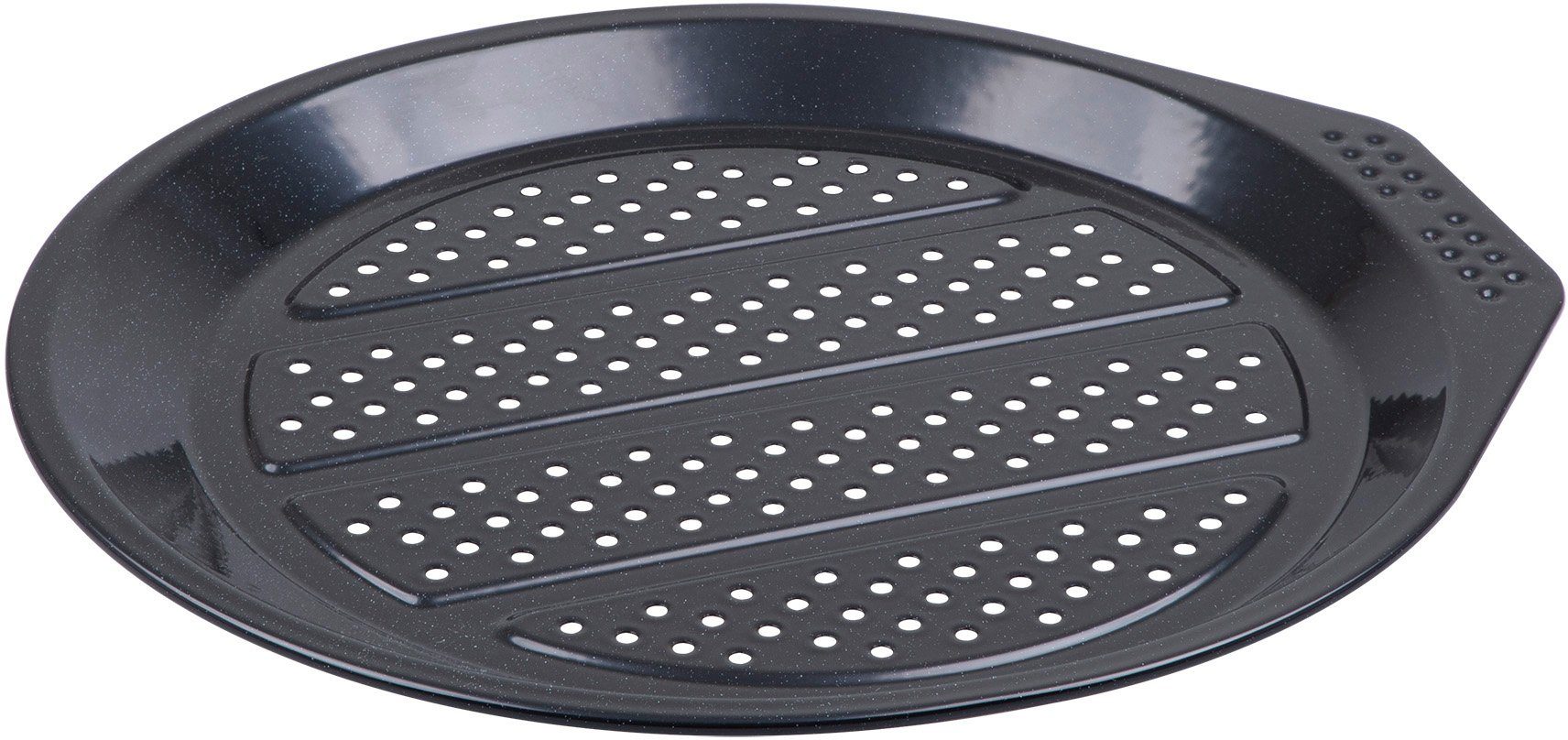 CHG Pizzablech PRIMA "Emaille", Emaille, (1-St), mit Lochung,  Materialstärke 0,5 mm, schwarz gesprenkelt