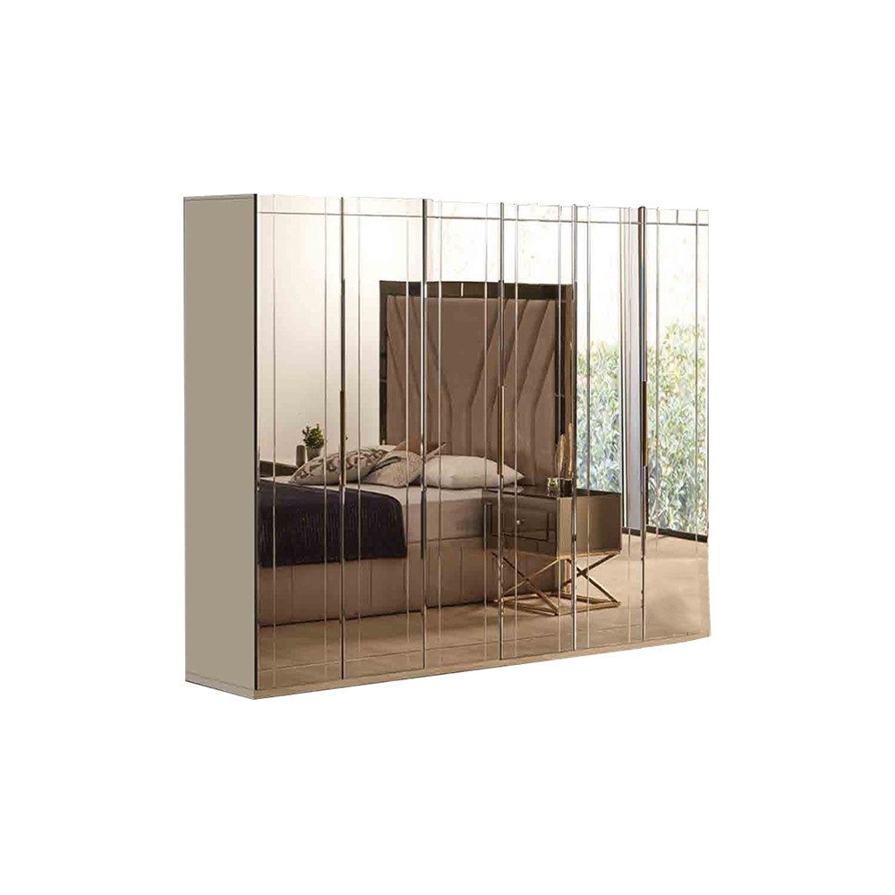 Xlmoebel Kleiderschrank Goldener Designer Garderobenschrank für Schlafzimmermöbel (Goldener Designer Garderobenschrank) Made in Europa