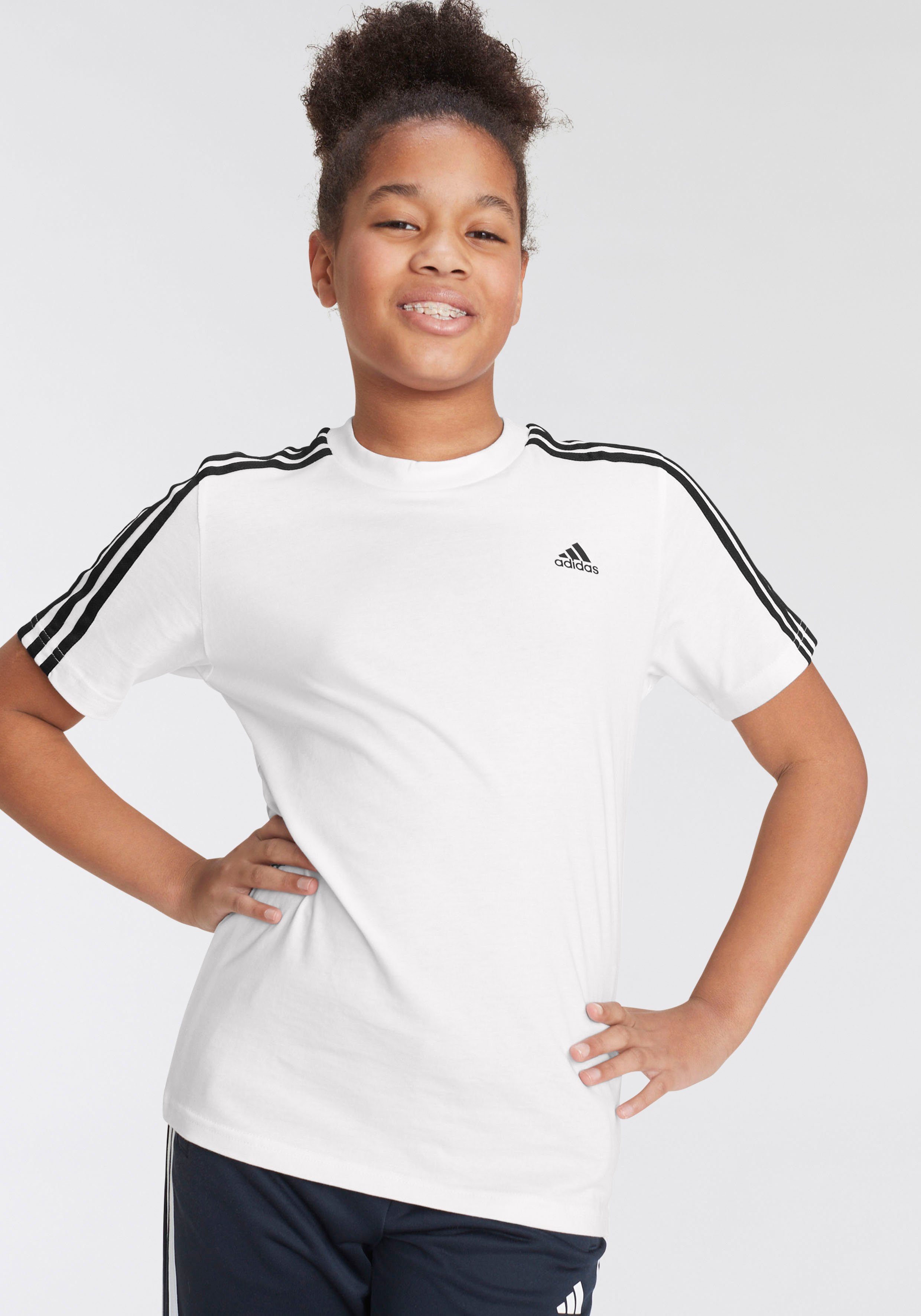 adidas Sportswear T-Shirt U 3S TEE White / Black | Sport-T-Shirts
