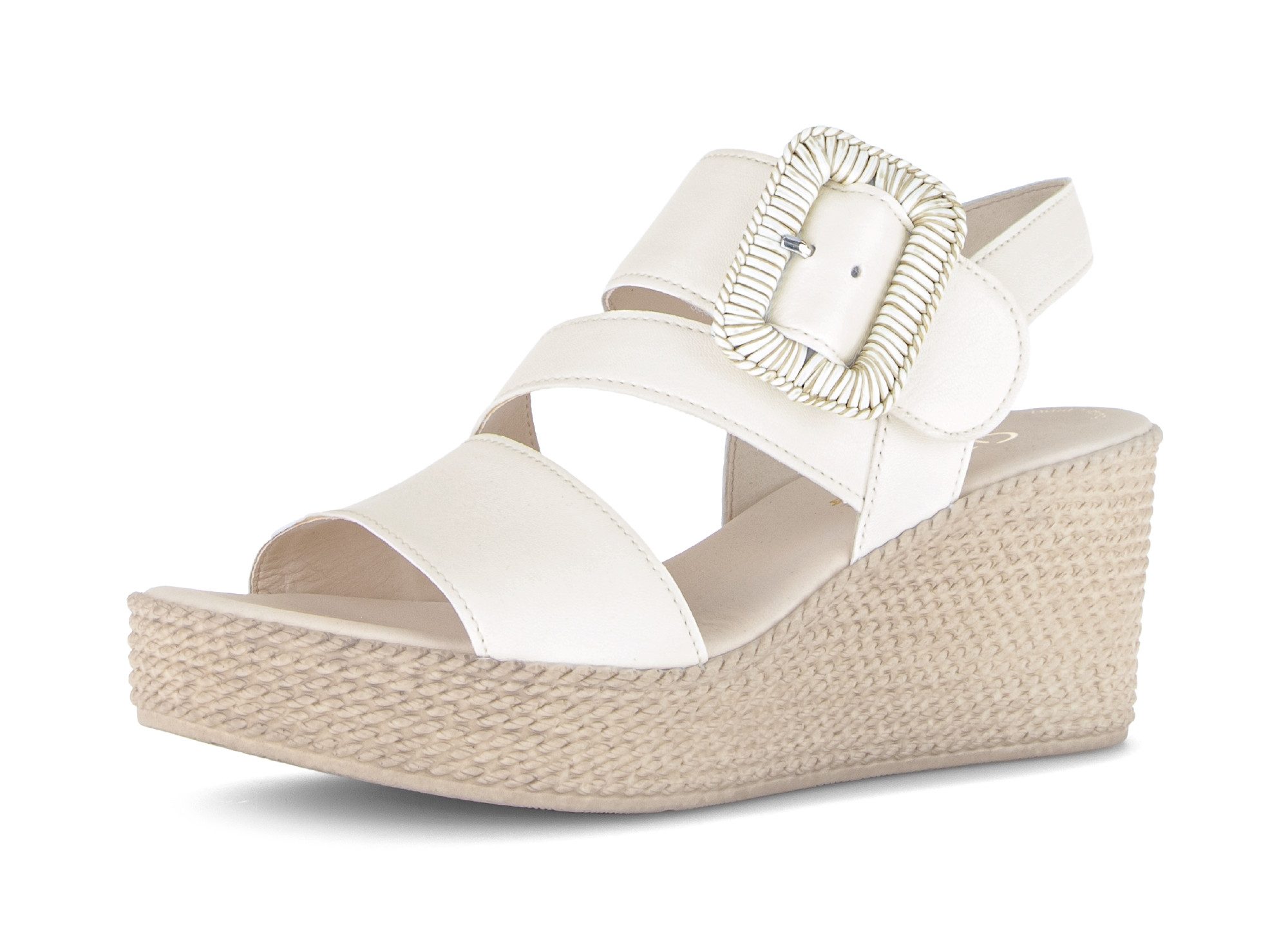 Gabor Keilsandalette, Sommerschuh, Riemchensandale mit auffälliger Zierschnalle