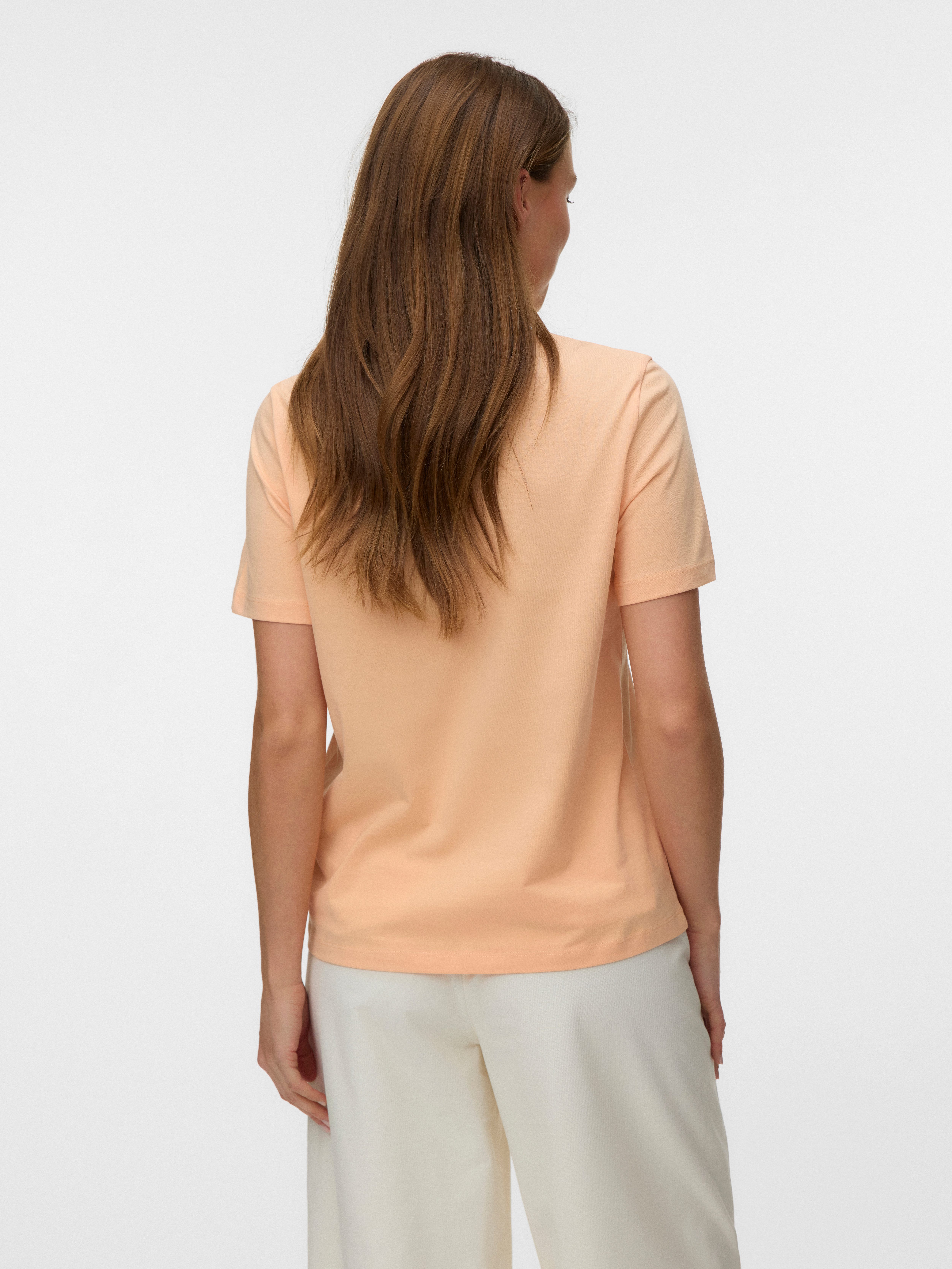 Vero Moda Kurzarmshirt VMPAULINA SS T-SHIRT GA JRS NOOS Baumwolle, regular fit