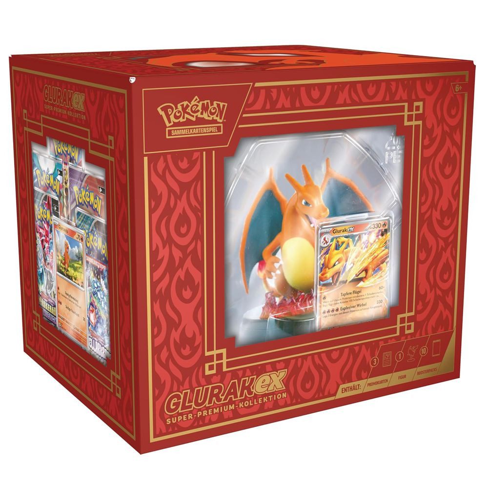 POKÉMON Sammelkarte Glurak-EX Super-Premium-Kollektion Pokemon Figur & Karten deutsch
