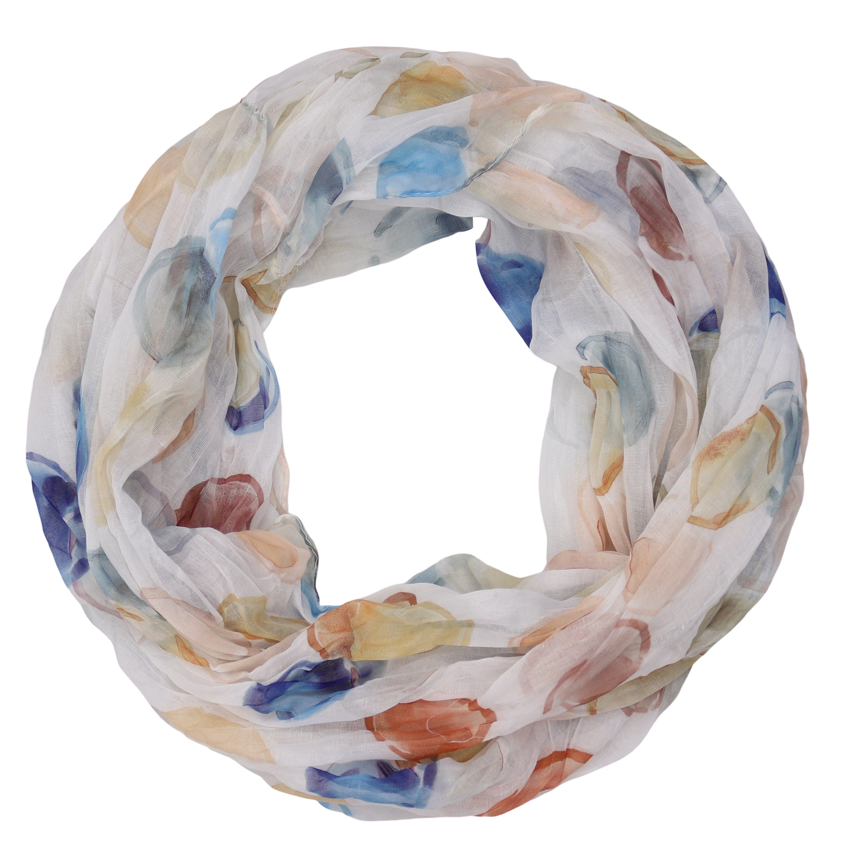 MIRROSI Loop Damen Schal mit Kreis-Muster Weich, Schlauchschal, (zweimal um den Hals wickelbar, ca.45x75cm), Damen Halstuch ideal für Frühling, Sommer oder Herbst