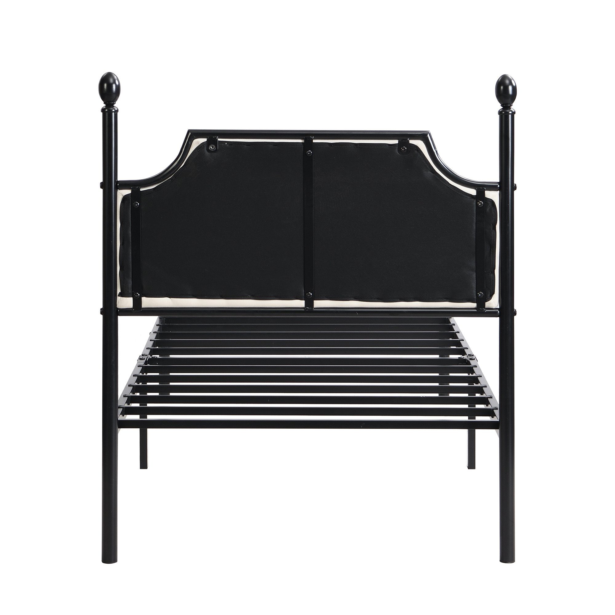 Metallbett (Einzelbett), mit Kopfteil und Lattenrost, 90x200 cm