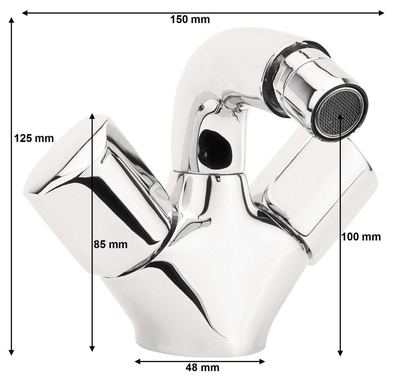 Waschtischarmatur Bidet Chrom, Deante Ablaufgarnitur, mit BOV031D Waschbecken Armatur VENTO