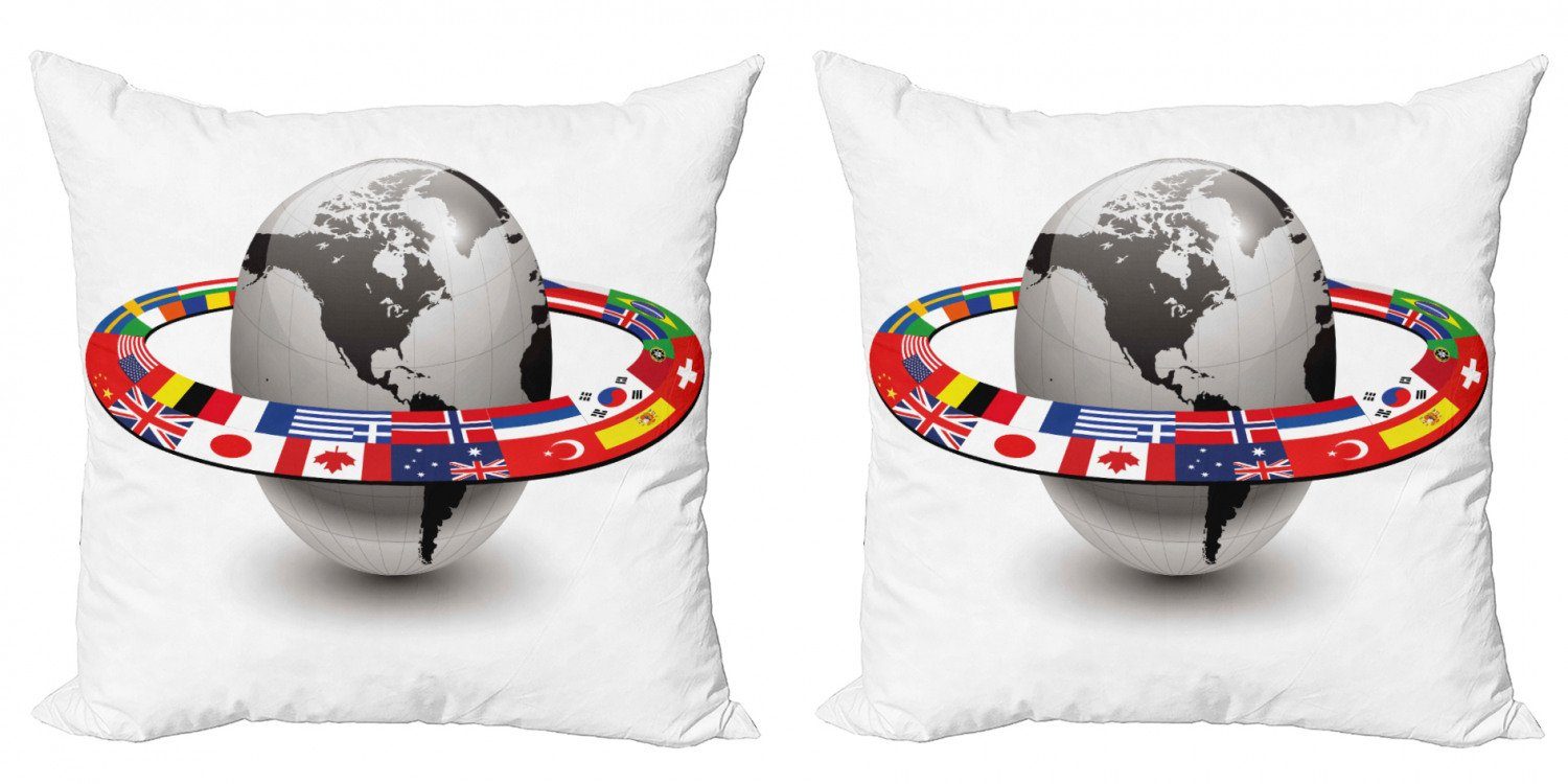 Welt Nationalflaggen Stück), Orbit Doppelseitiger (2 Kissenbezüge Accent von Modern Digitaldruck, Abakuhaus