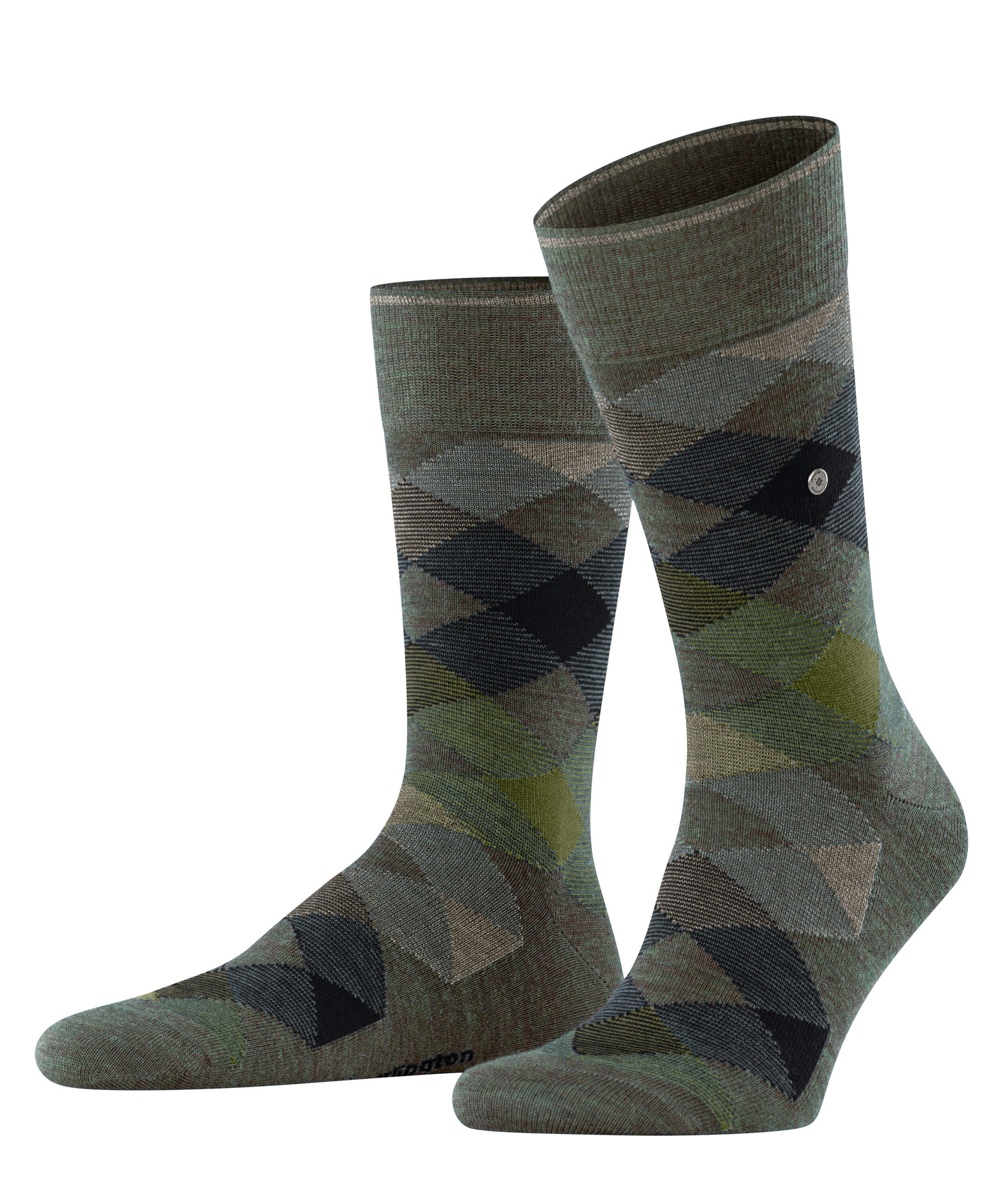 Burlington Herrensocken Newcastle Melange – Atmungsaktiv, Geruchshemmend, Mit Flacher Naht & Argyle-Muster, Einheitsgröße 40-46, 1 Paar