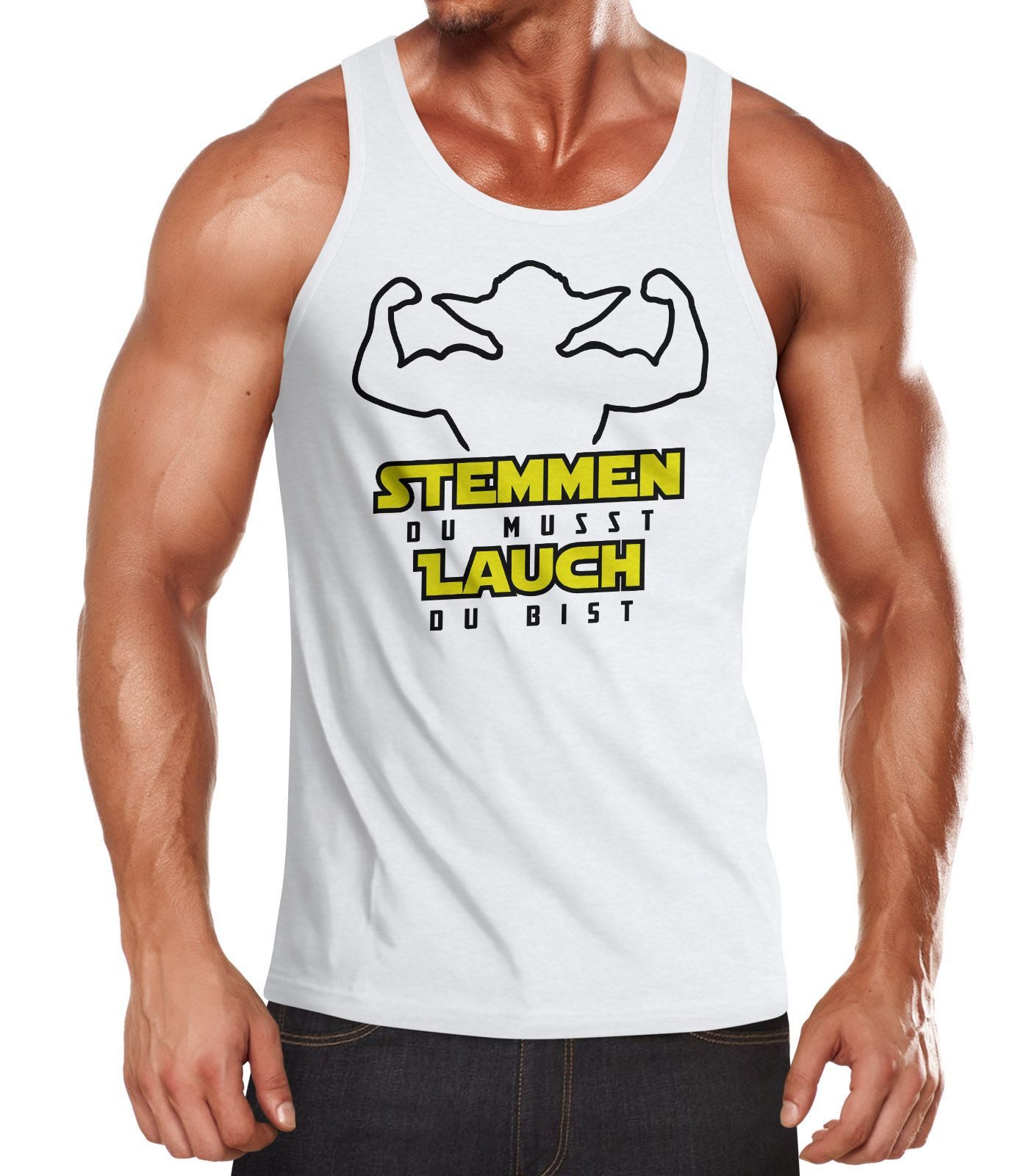 MoonWorks Tanktop Herren Tanktop Aufdruck bedruckt Spruch lustig Stemmen du günstig online kaufen