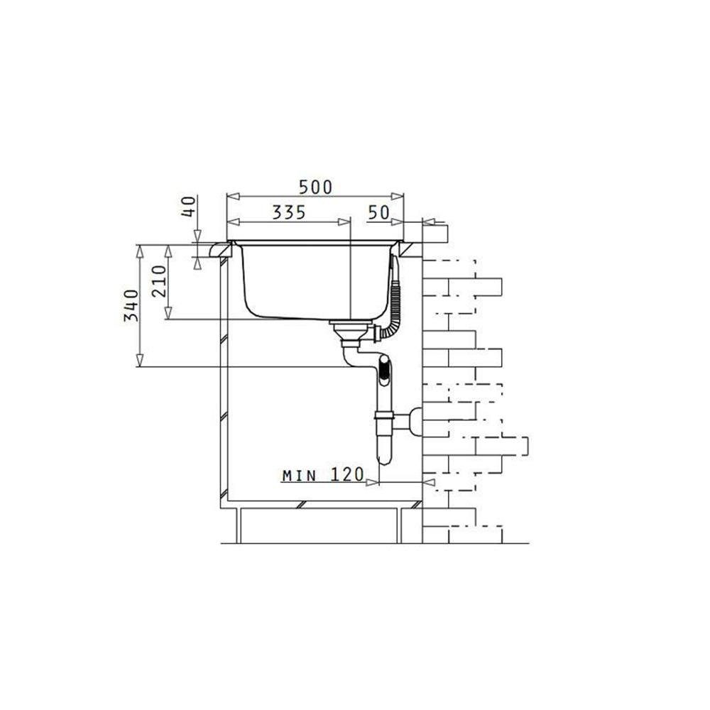 TITAN Einbauspüle 1B, Pyramis cm Pyramis 86/50 Edelstahlspüle