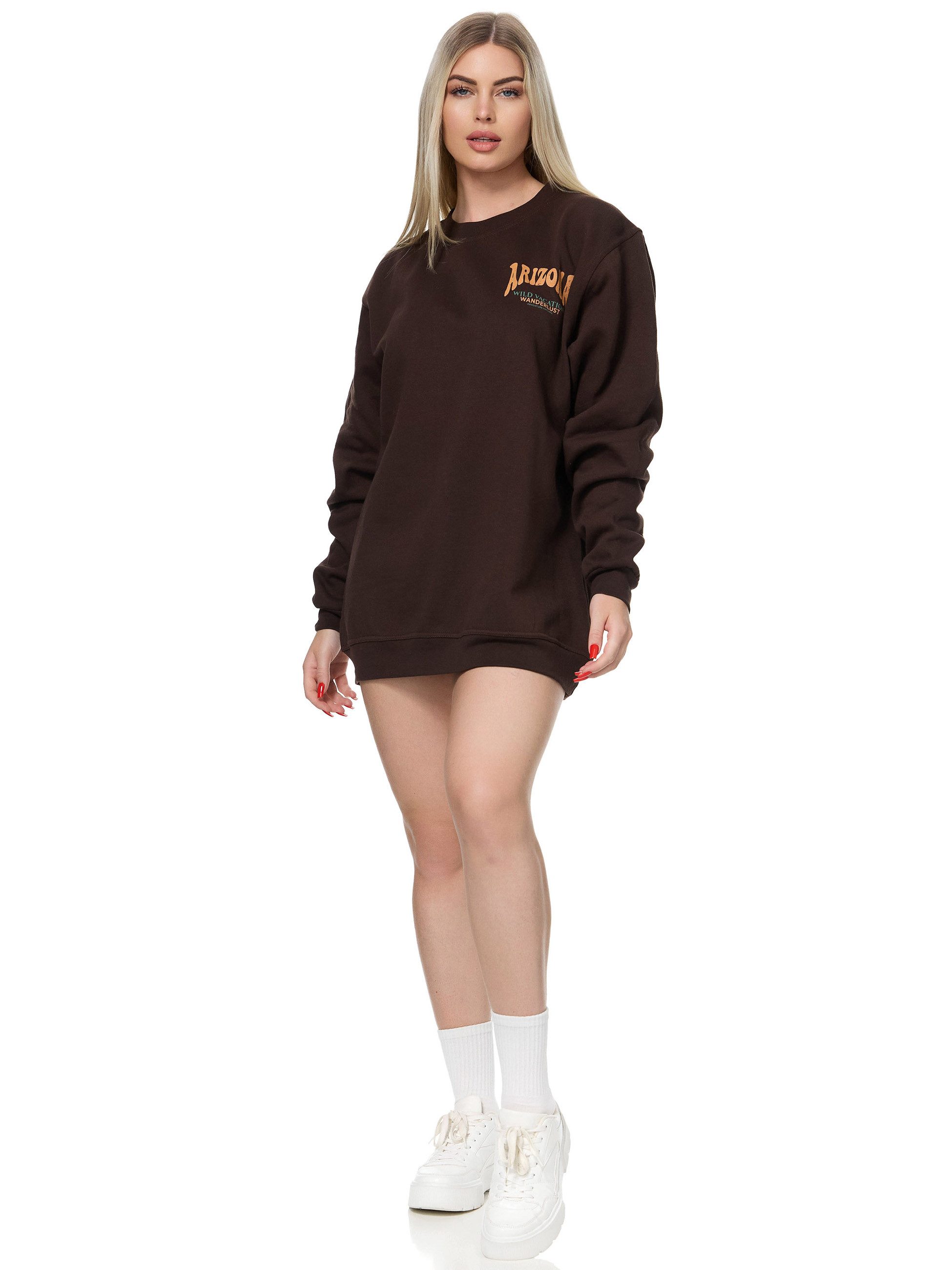 Worldclassca Longsweatshirt Worldclassca Oversized Sweatshirt ARIZONA Print Langarm Pullover