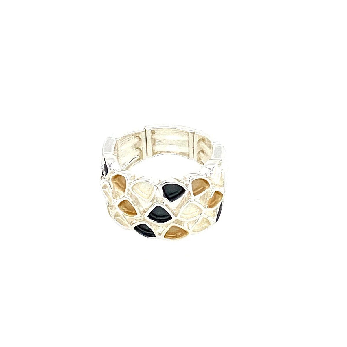 Mein Style Fingerring elastischer Ring tricolor R5256 (1 Stück, 1-tlg., 1 Stück)