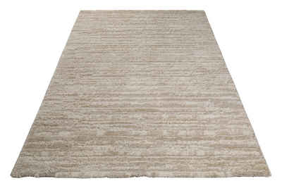 Teppich Peer, Wecon home, Höhe: 18 mm, Moderner, weicher Kurzflorteppich mit Hoch-Tief Struktur, Naturtönen