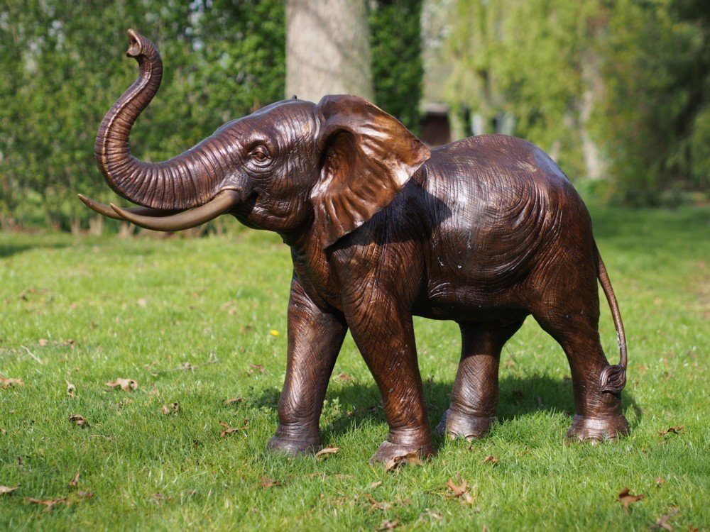 Bronzeskulpturen Skulptur Bronzefigur Baby Elefant Dickhäuter