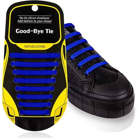 Olotos Schnürsenkel ohne Binden elastische Schuhbänder Silikon Gummi Flache Schleifenlose, Wasserdichte Elastische Schnürsenkel für Kinder und Erwachsene