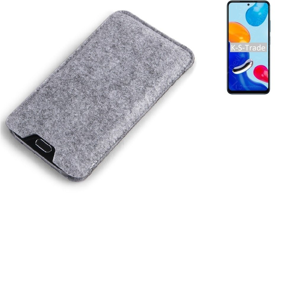 K-S-Trade Handyhülle für Xiaomi Redmi Note 11 Global, Filz Handyhülle Schutzhülle Filztasche Filz Tasche Case Sleeve