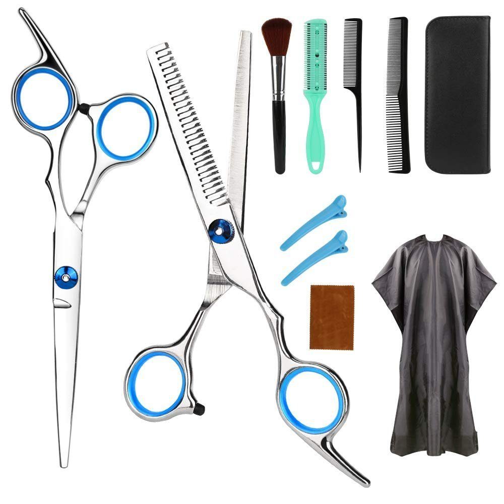 Haiaveng Haarschere 10Pcs Haarschnitt-Set Haarschere, Profi-Haarscheren-Set Hochwertiger